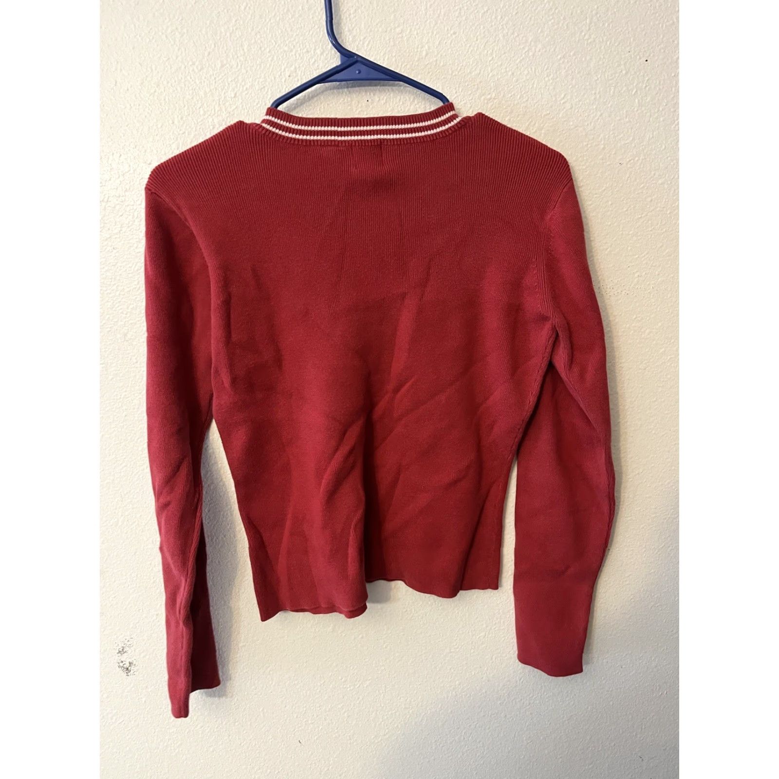 Gap GAP Red Sweater, Women's Medium V-neck, Stretch Sweater Size M / US 6-8 / IT 42-44 - 3 Thumbnail