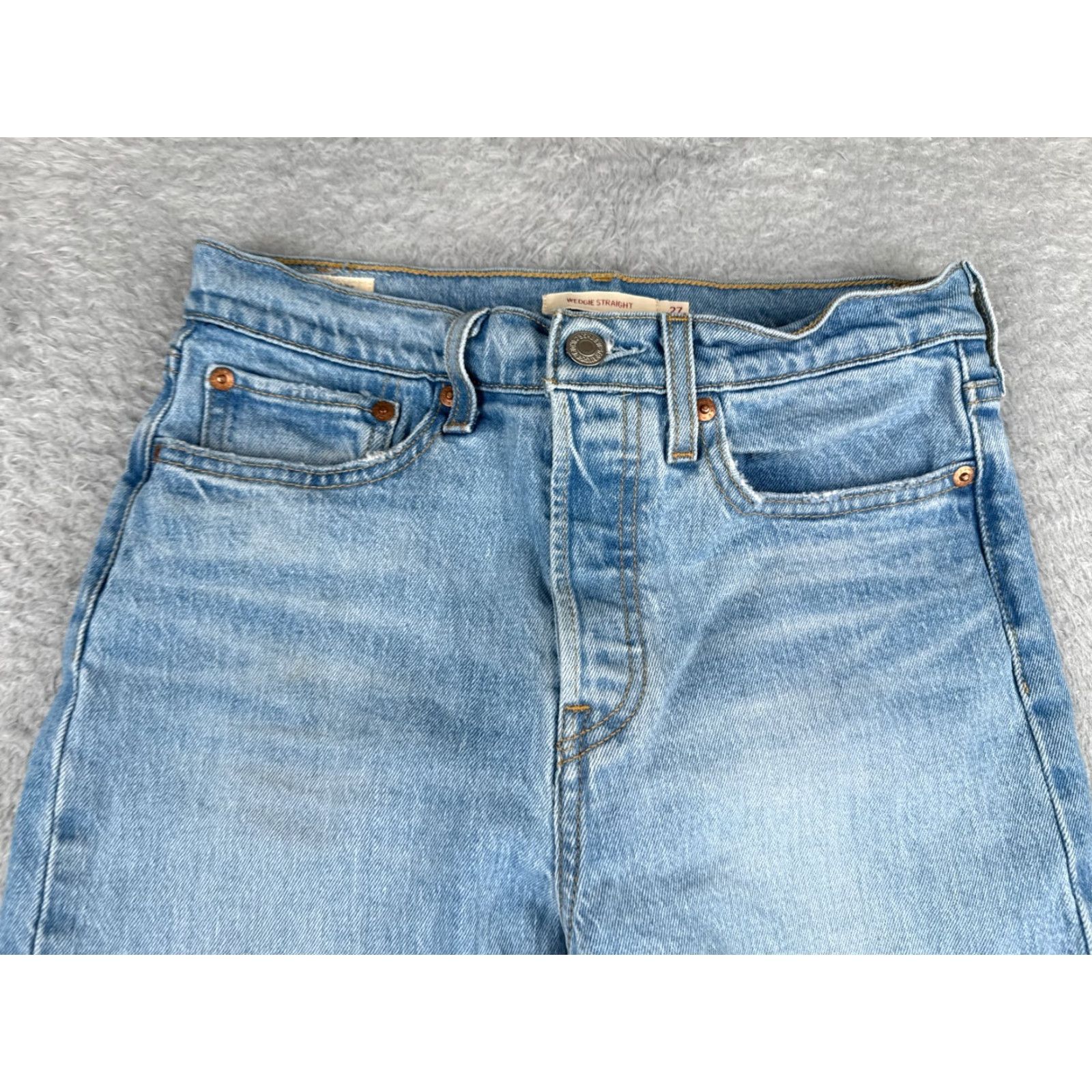 Levi's Levis Jeans Women 27x28 Blue Premium Denim Wedgie Straight Button Fly 27 28 Vintage N/A Size 27" / US 4 / IT 40 - 4 Thumbnail