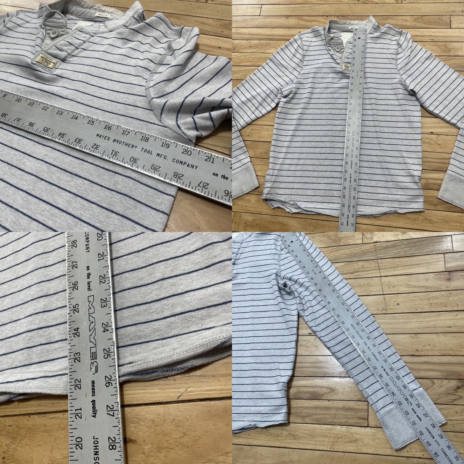 Abercrombie & Fitch Abercrombie & Fitch Y2k Henley Shirt Men XL Gray Thermal Knit Muscle Logo Modern Vintage Shirt Size US XL / EU 56 / 4 - 8 Thumbnail