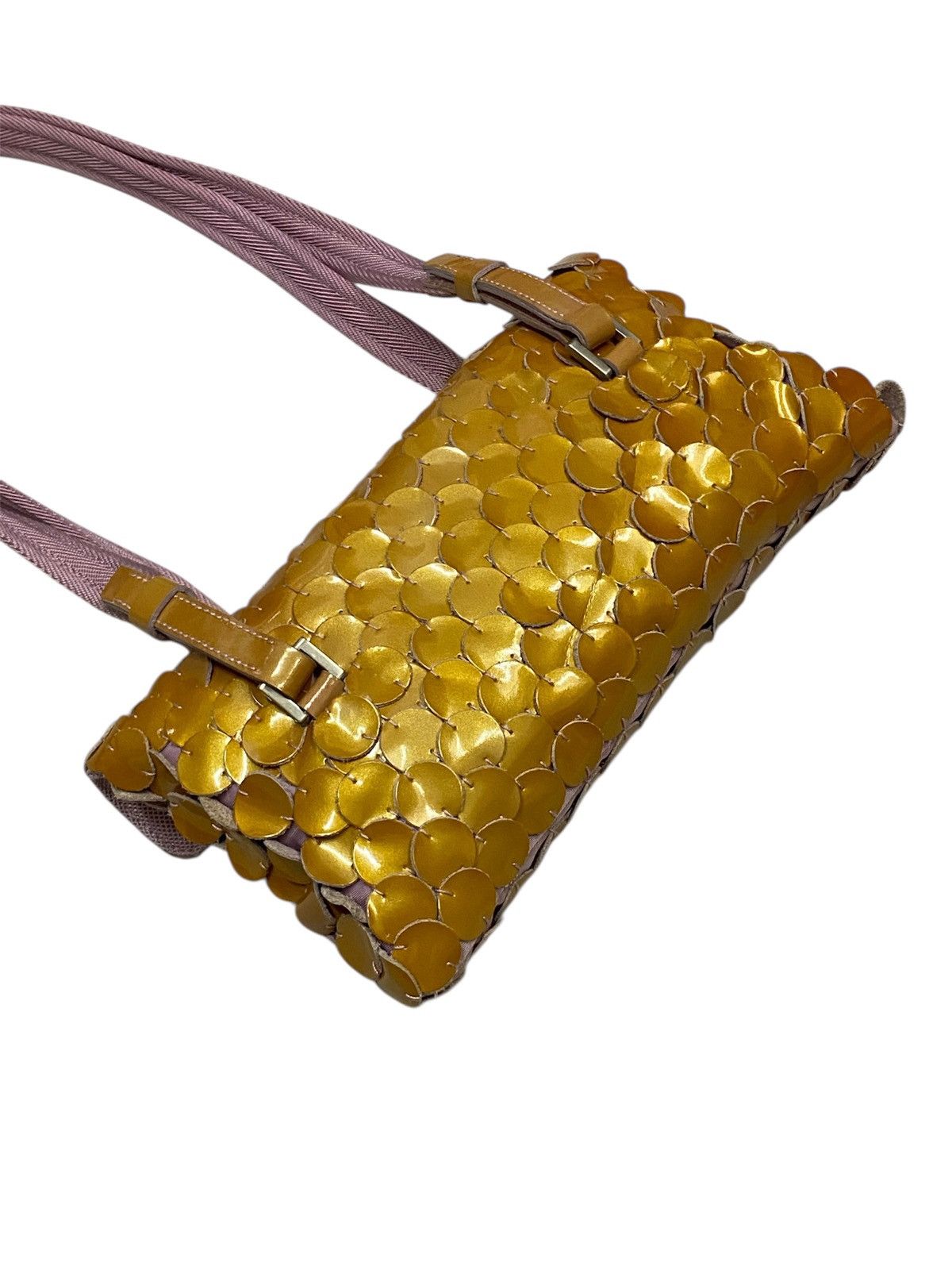 Prada Prada Gold Patent Paillet Leather Shoulder Bag Size ONE SIZE - 23 Thumbnail