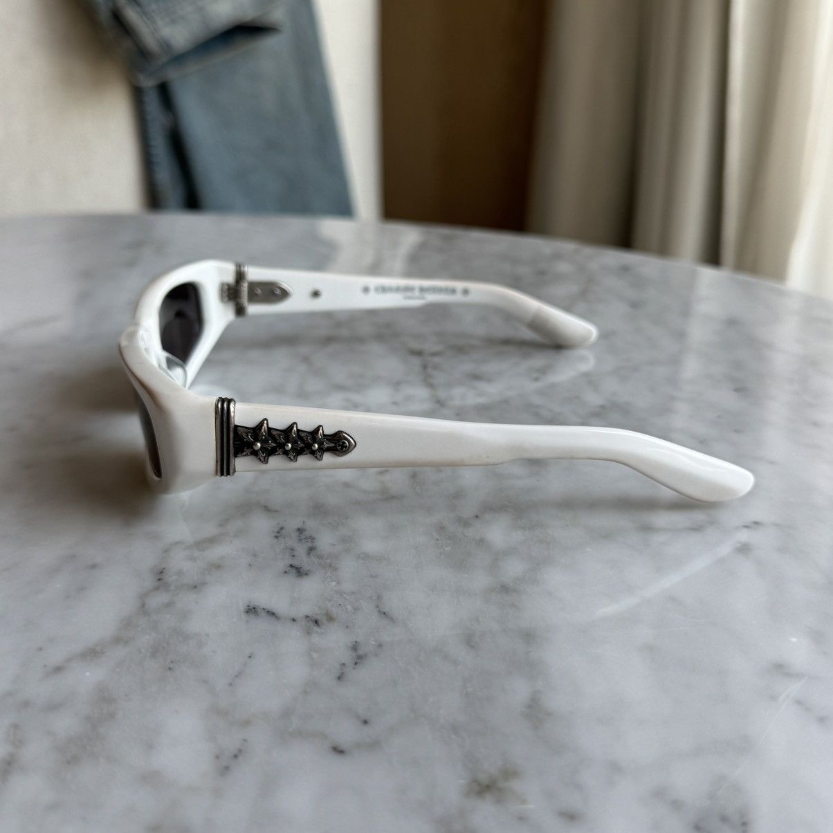 Chrome Hearts White Sterling Silver Stars Hardware Roller Sunglasses RARE Size ONE SIZE - 5 Thumbnail
