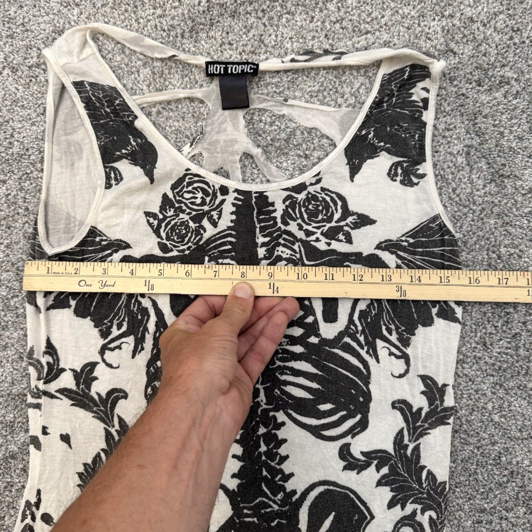 Hot Topic VINTAGE Hot Topic Tank Top S Women Tank Black Distressed 90s Gothic Grunge Punk Skeleton Ribs Y2K Slim/Lightweight Size S / US 4 / IT 40 - 3 Thumbnail