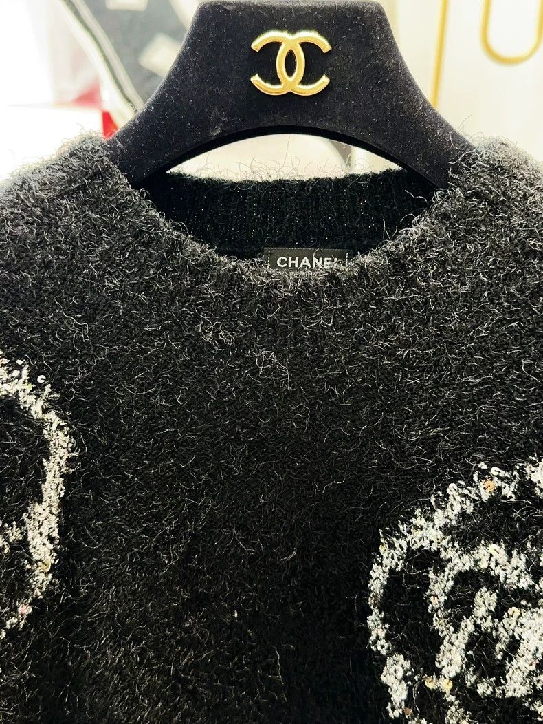 Chanel Chanel 23K black yards camellia long-sleeved sweater Size XXS / US 00 / IT 34 - 6 Thumbnail