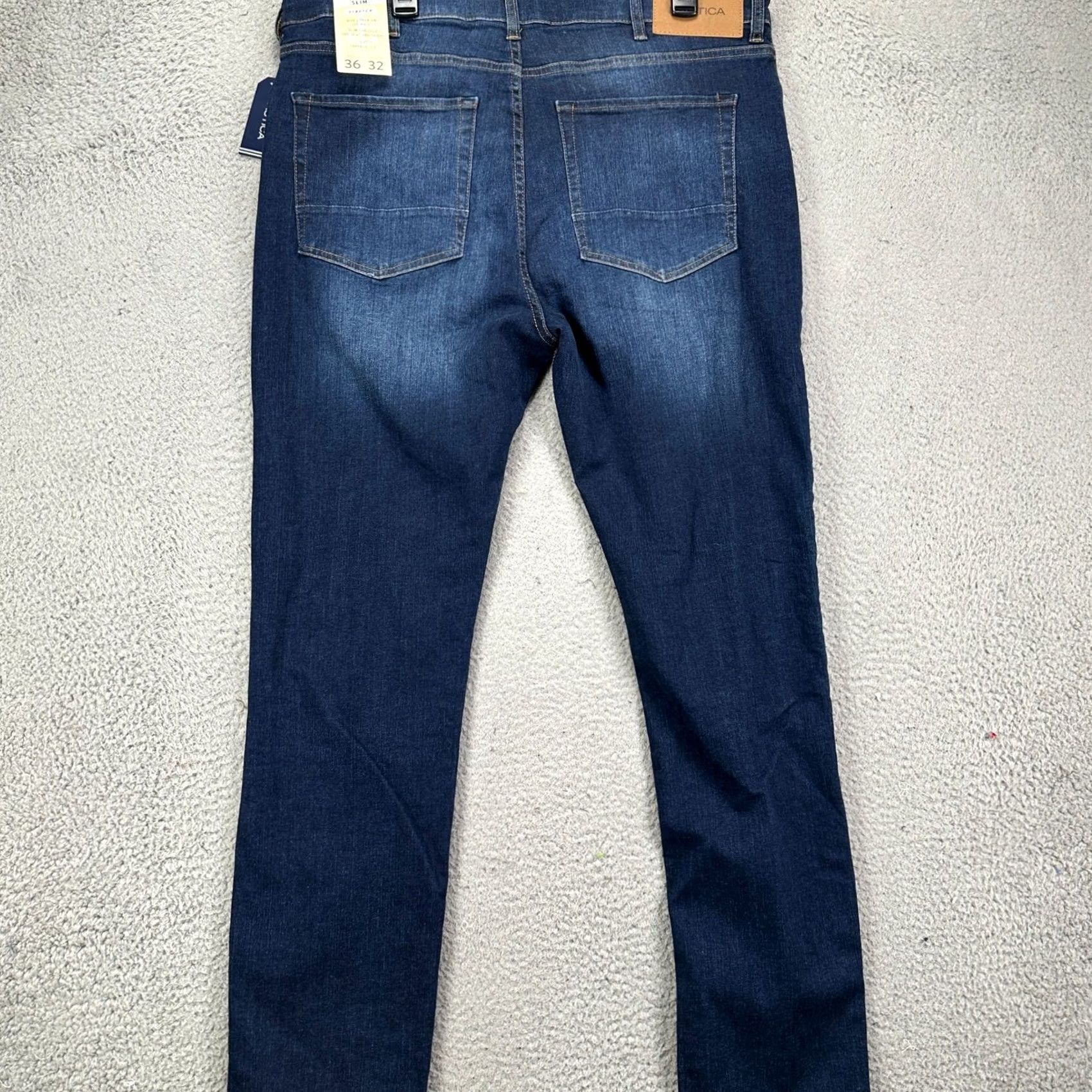 Nautica VINTAGE Nautica Jeans Slim Fit Mens 36X32 Blue Distressed Tapered Leg Stretch Denim NEW Size US 36 / EU 52 - 3 Thumbnail