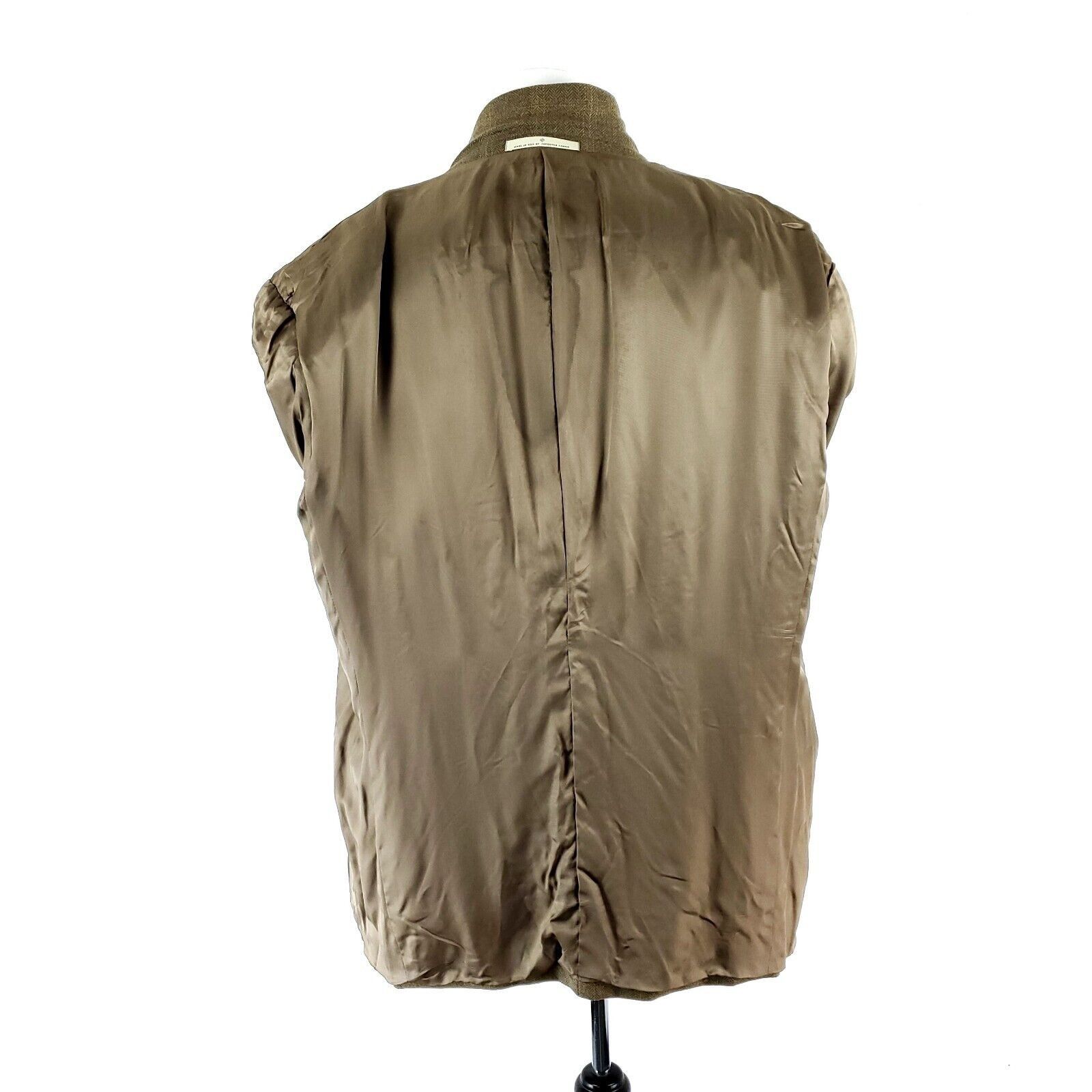 Joseph Abboud Joseph Abboud Lambswool 2 Button Sport Coat 44R Tan Herringb Size 44R - 11 Thumbnail