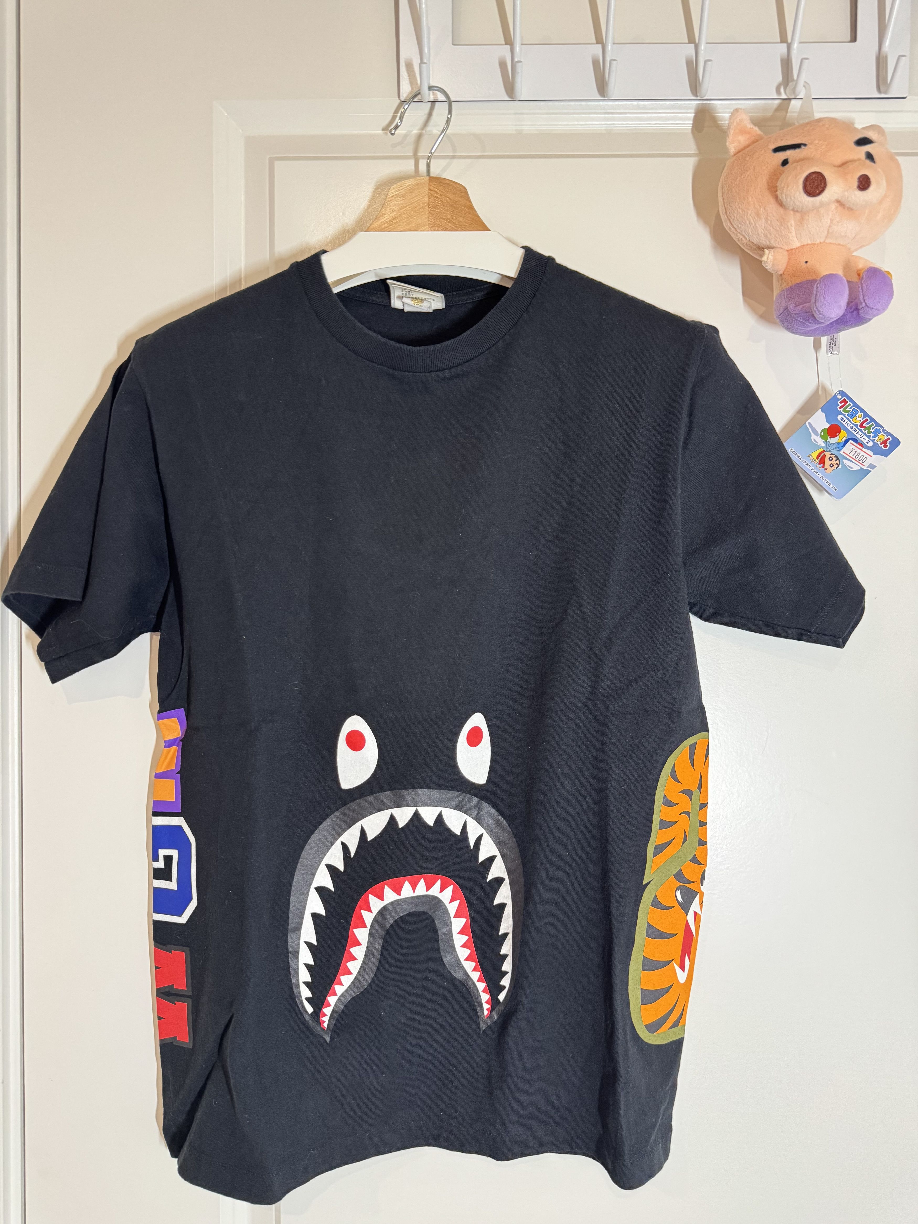 Bape Bape Shark Front & Back Side WGM Print Black T-Shirts Medium Size US M / EU 48-50 / 2 - 1 Thumbnail