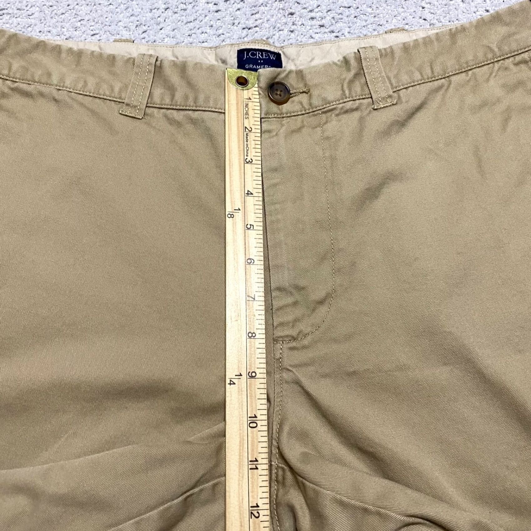 J.Crew J.CREW Beige Chino Shorts 8" Inseam Mid Rise Pockets Casual Men's 35 Regular Flat Front Cotton ShortS Size US 35 - 6 Thumbnail