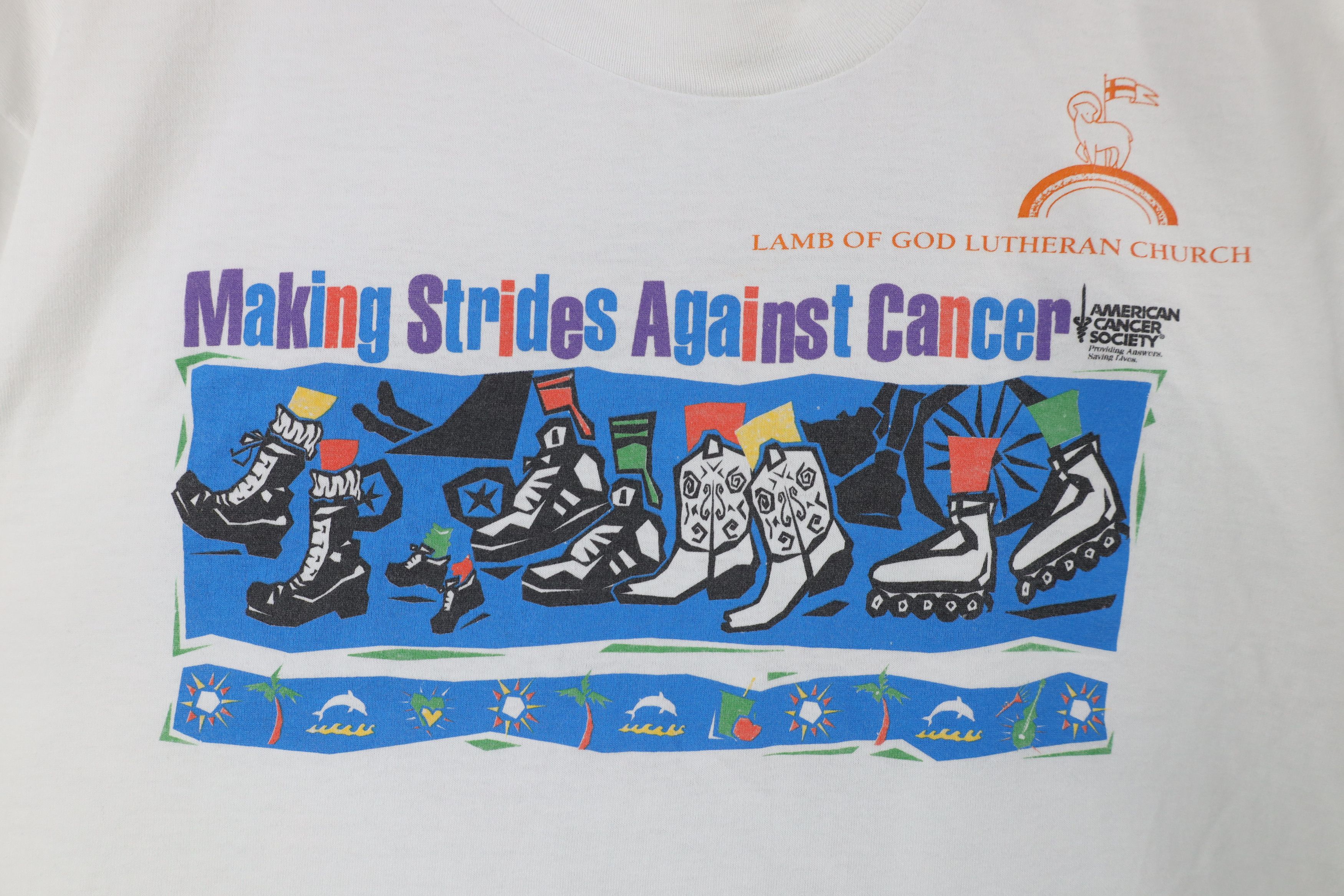 Vintage Vintage 90s American Society Making Strides T-Shirt USA Size US XL / EU 56 / 4 - 4 Thumbnail