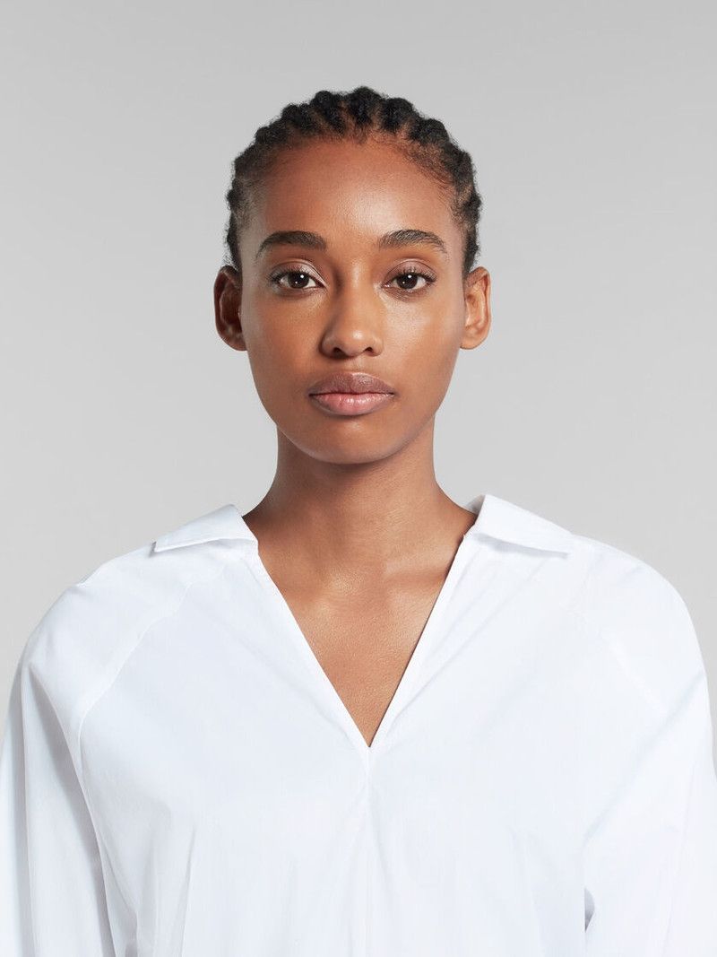Marni o1w1db10426 Organic Poplin Top With Shirt in White Size XL / US 12-14 / IT 48-50 - 3 Thumbnail