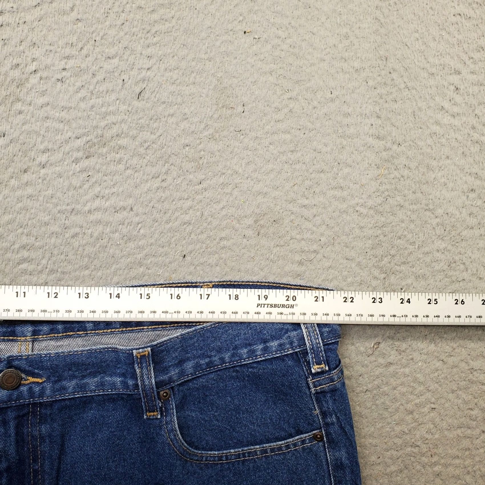 Denime Lanesboro Jeans Mens 44x30 Blue Denim Mid Rise Stretch Straight Shirt? Size US 44 / EU 60 - 6 Thumbnail
