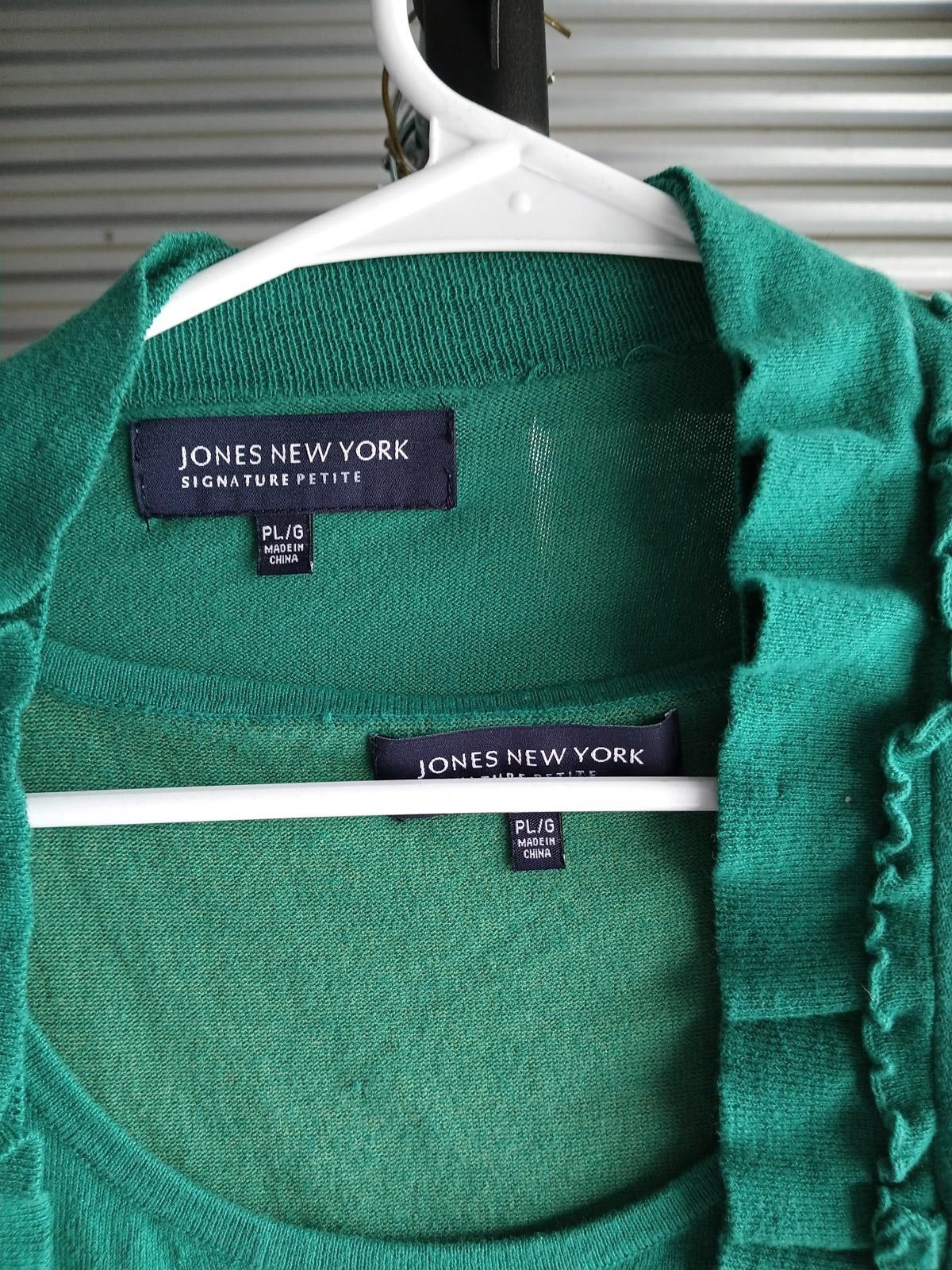Designer Chic Green Button-Up Cardigan Set Jones NY Size L / US 10 / IT 46 - 6 Thumbnail