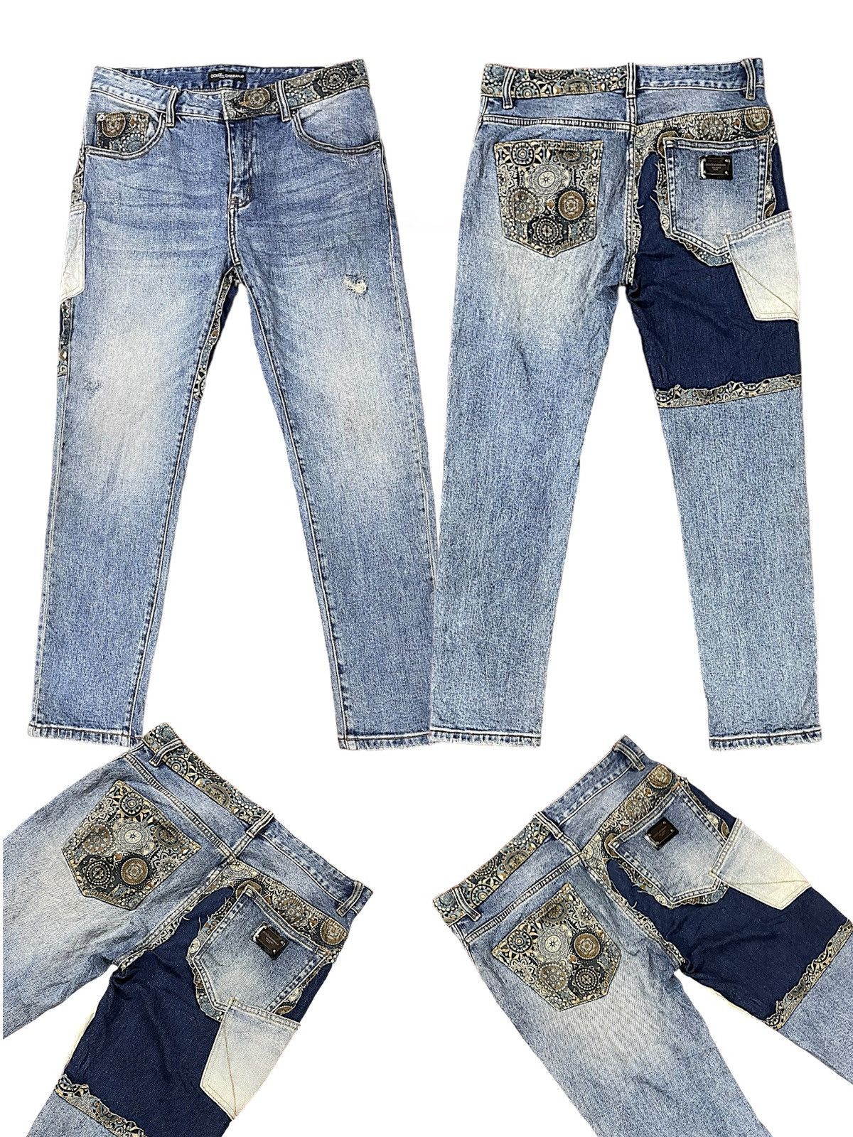 Dolce & Gabbana Designer Nice Design Japan Shasiko Boro Jeans Size US 32 / EU 48 - 3 Thumbnail