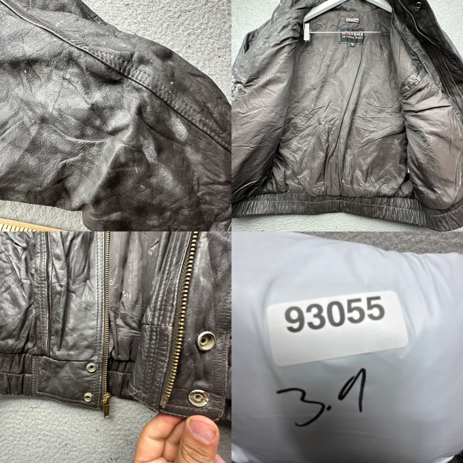Vintage VINTAGE Wilsons The Leather Experts Thinsulate Full Zip Bomber Jacket Men XL Lined Black Size US XL / EU 56 / 4 - 9 Thumbnail