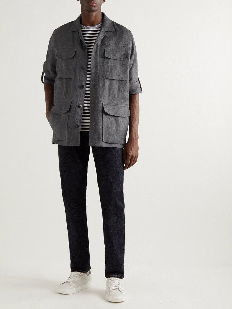 Brioni 🔥🔥 2700$ Brioni Linen And Silk Safary Jacket Size US XL / EU 56 / 4 - 13 Thumbnail