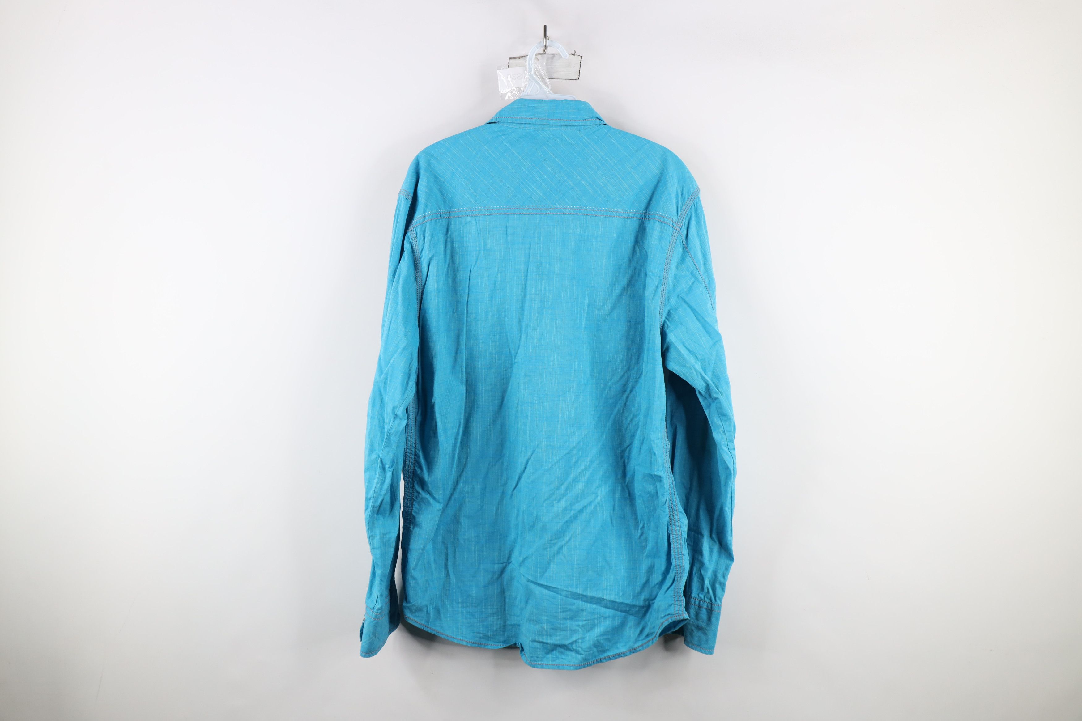 Vintage Buckle Black Western MMA Snap Button Collared Shirt Blue Size US L / EU 52-54 / 3 - 11 Thumbnail