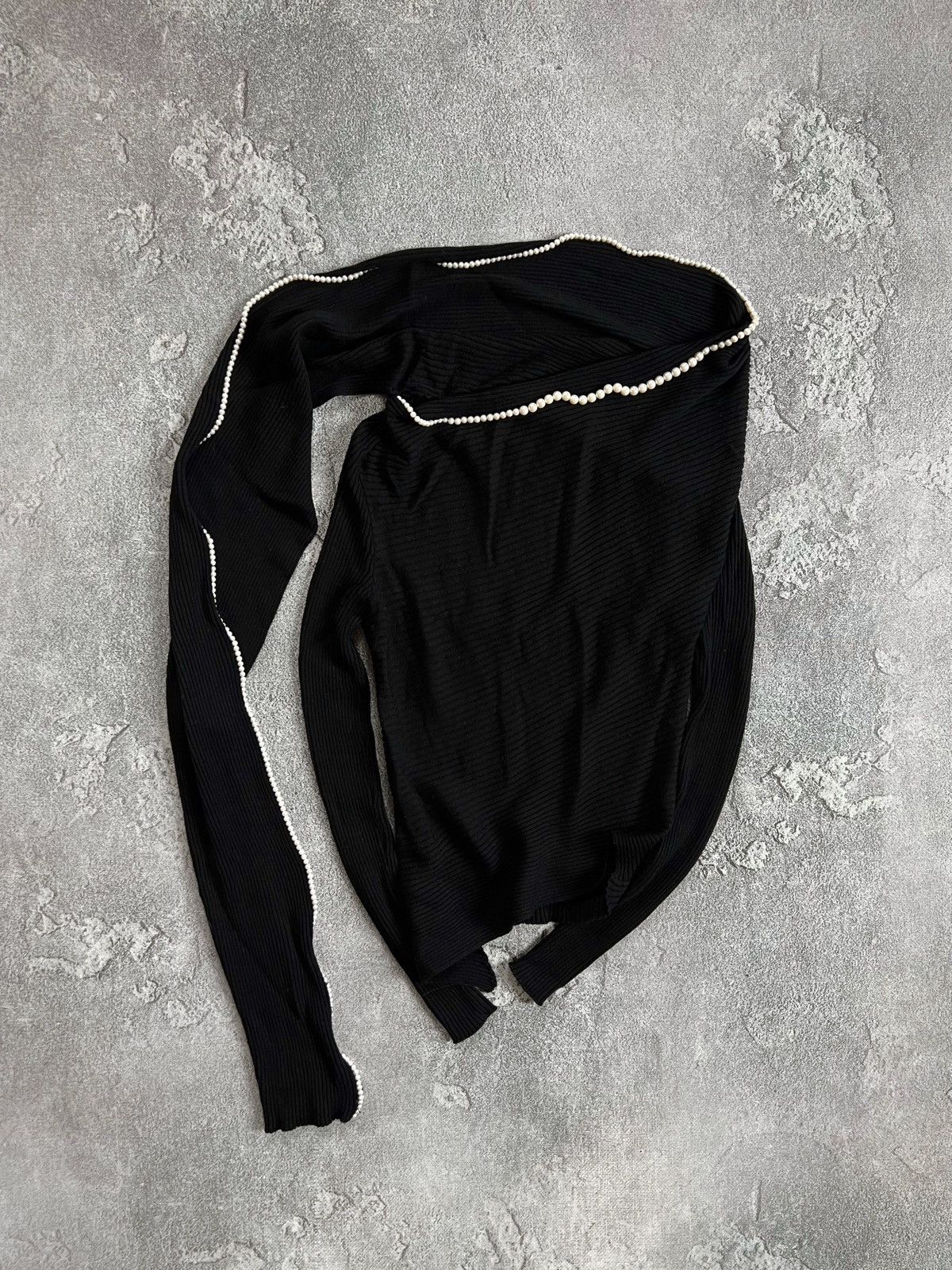 Jean Paul Gaultier Sweater Jean Paul Gaultier JPG Black Wool Pearls Long Sleeve Size S / US 4 / IT 40 - 2 Thumbnail