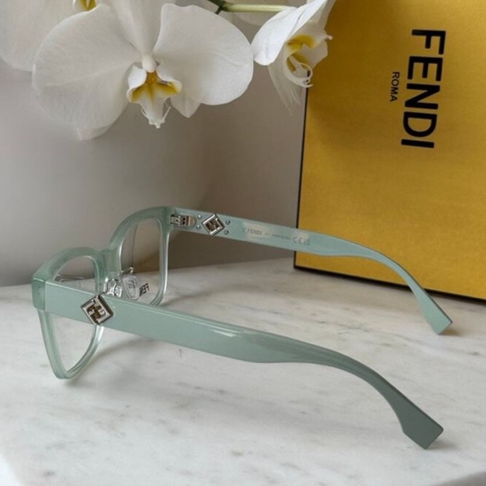 Fendi New! Fendi FE50117F 093 Green Eyeglasses, Authentic Size ONE SIZE - 9 Thumbnail
