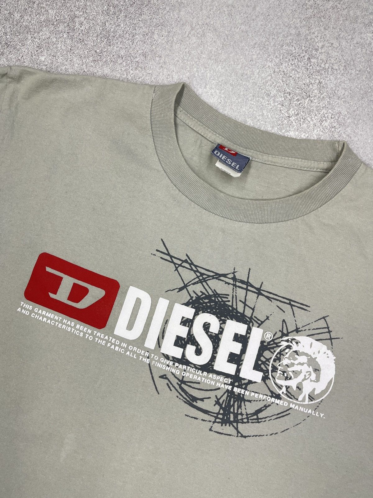 Diesel Vintage Diese Big Double Logo T Shirt Grey Size L Size US L / EU 52-54 / 3 - 4 Thumbnail
