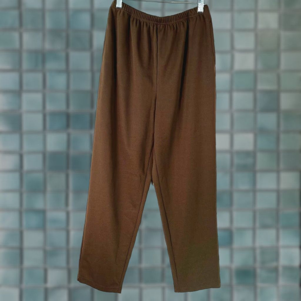Blair Blair Womens Brown High Rise Flat Front Elastic Waist Pull On Casual Pant Size 8 Size 30" / US 8 / IT 44 - 1 Thumbnail