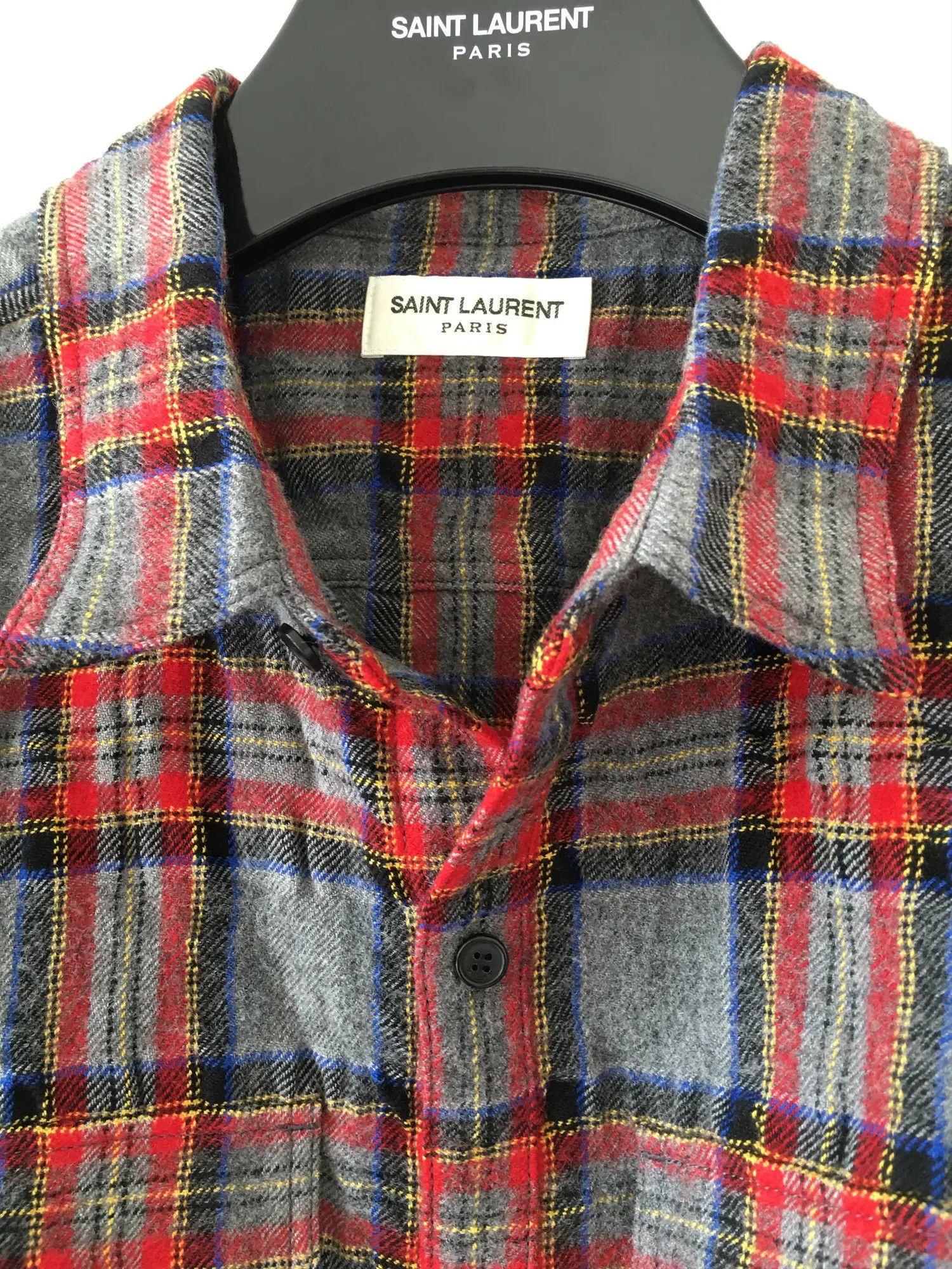 Saint Laurent Paris FW'21 Shirt Wool Flannel Size US L / EU 52-54 / 3 - 3 Thumbnail