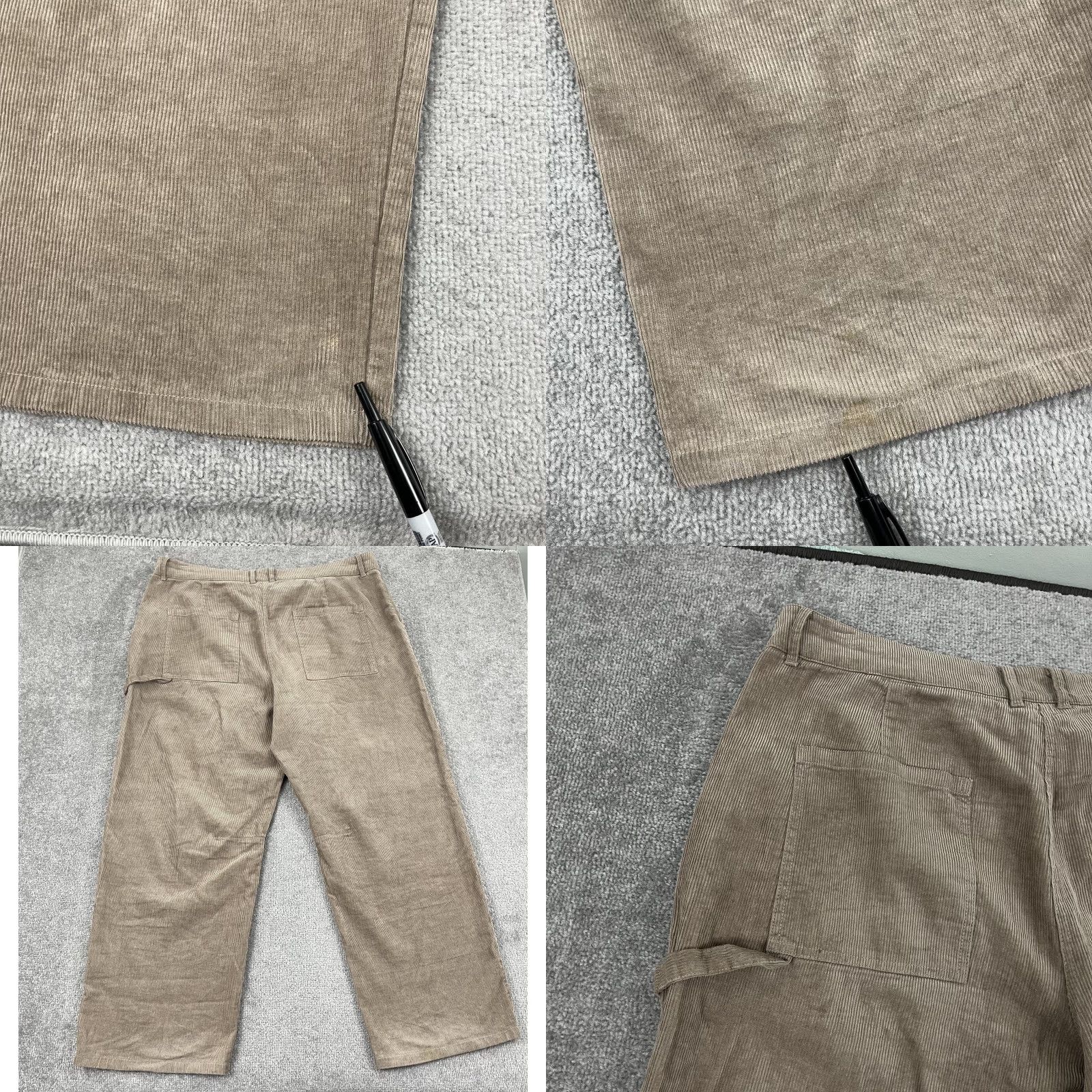 Vintage VINTAGE Poetry Pants Women's Brown Corduroy Hemp Organic Cotton Wide-Leg Ankle 16 W42 L30 Ladies Size 38" / US 16 / IT 52 - 8 Thumbnail