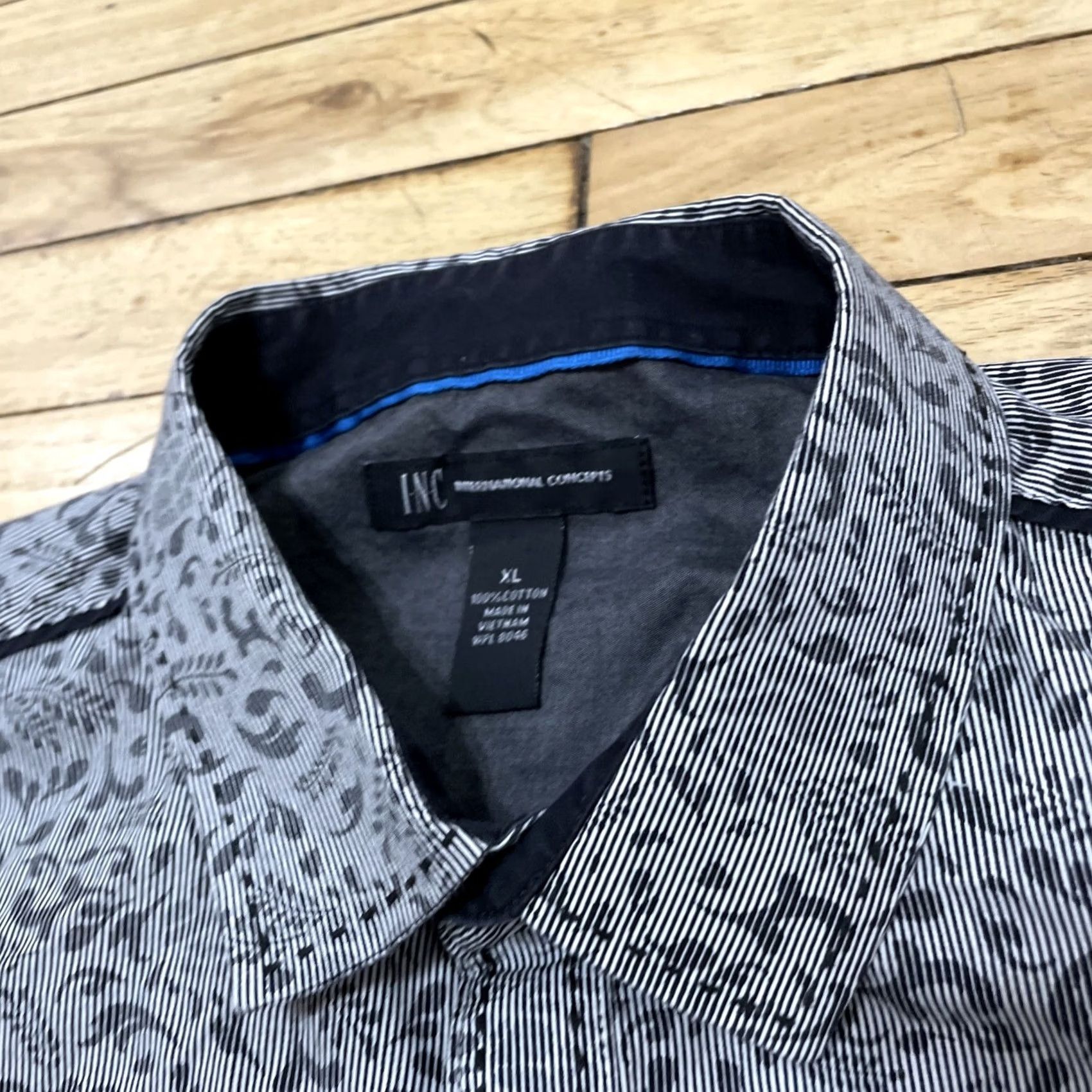 Vintage INC International Concepts Shirt Men XL Silver Paisley Western Cowboy Taper XL Size US XL / EU 56 / 4 - 2 Thumbnail