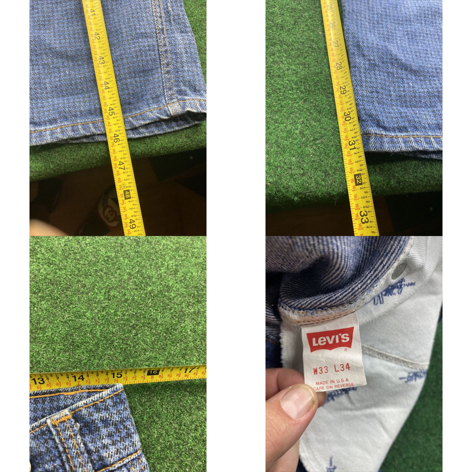 Levi's Vintage Levis Black Tab 40552 5814 Suspenders Buttons Jeans 33X34 Checkered Rare Size US 33 - 8 Thumbnail