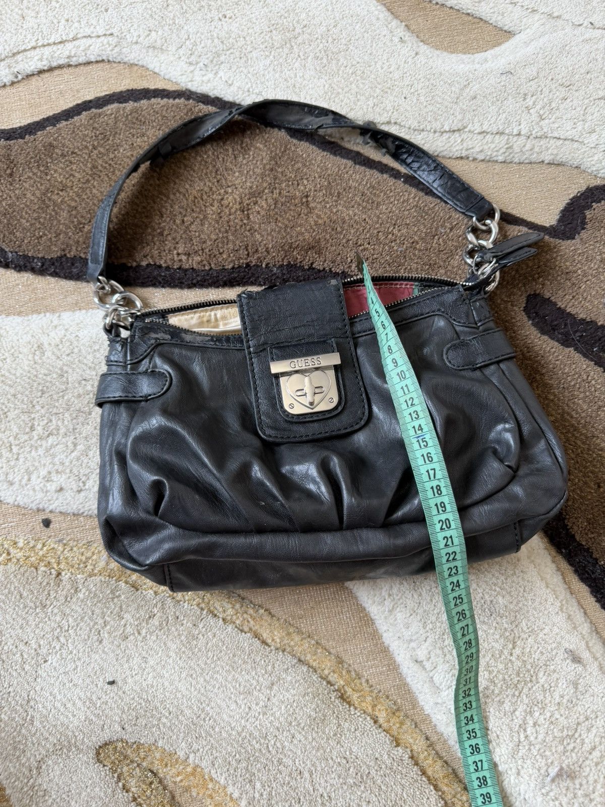 KMRii vtg leather y2k guess goth punk type leather bag Size ONE SIZE - 7 Thumbnail