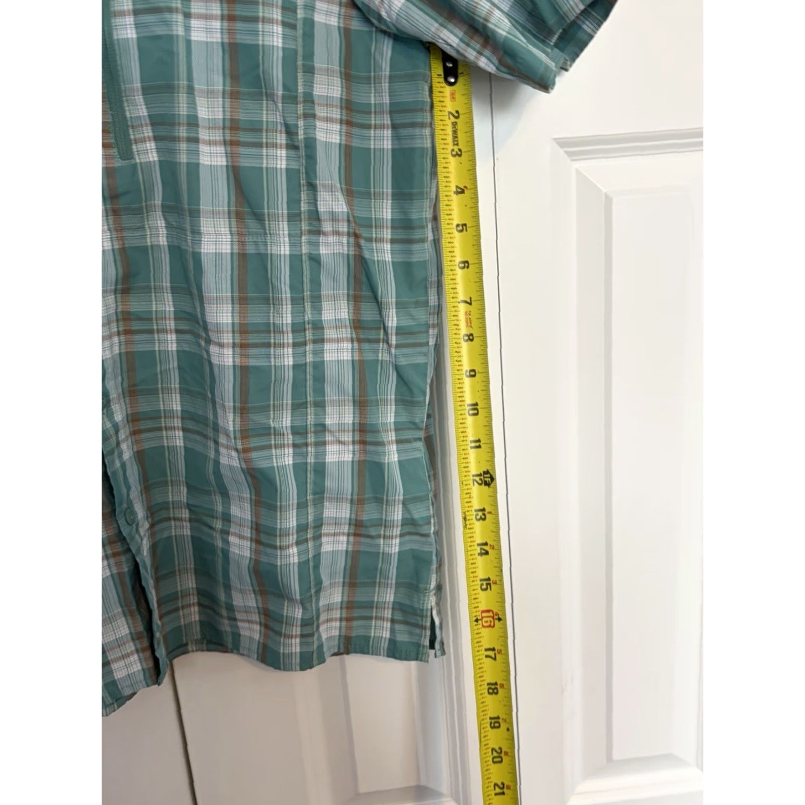 Altea Columbia Shirt Mens Vented Teal Green Plaid Short Sleeve Large Button-Front Pocket Breathable Regular Fit Casual Travel - 3D Size US L / EU 52-54 / 3 - 5 Thumbnail