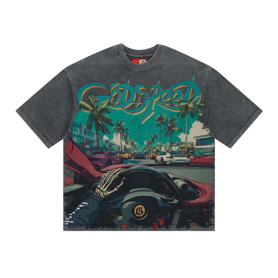 Power Steering Grey Wash Tee