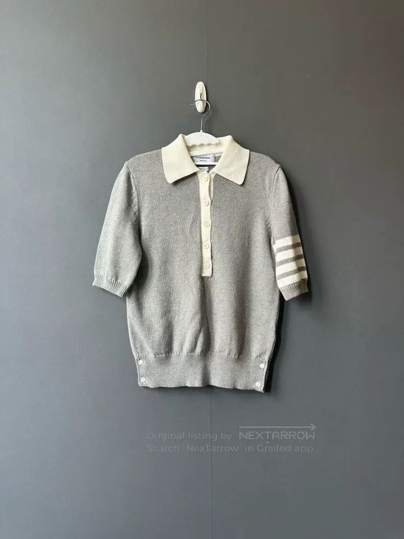 Thom Browne Thom Browne Gray floral embroidered knit sweater Size XS / US 0-2 / IT 36-38 - 1 Thumbnail