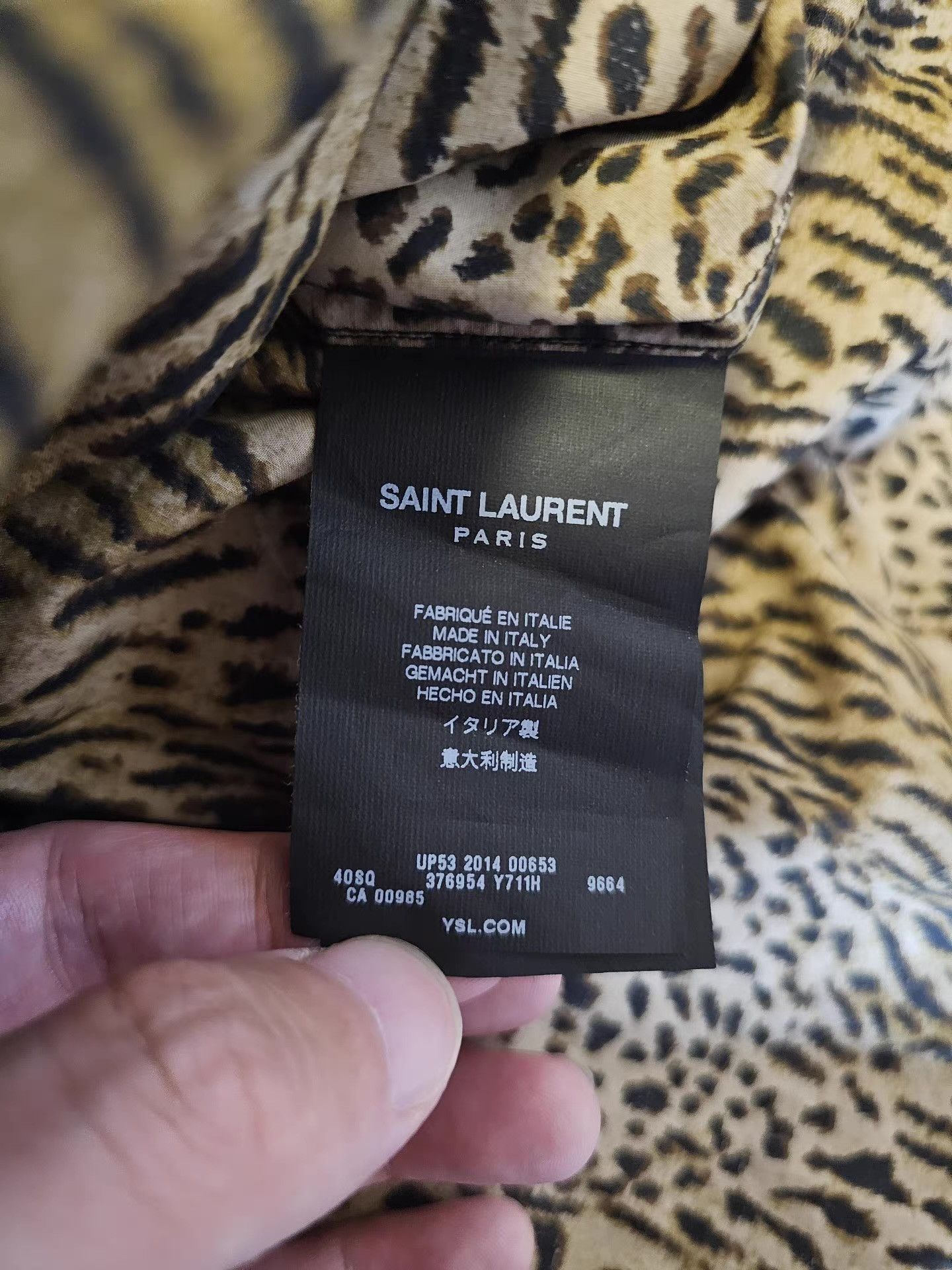 Saint Laurent Paris Saint Laurent Men's Leopard Print Shirt, Q4 Size US M / EU 48-50 / 2 - 6 Thumbnail