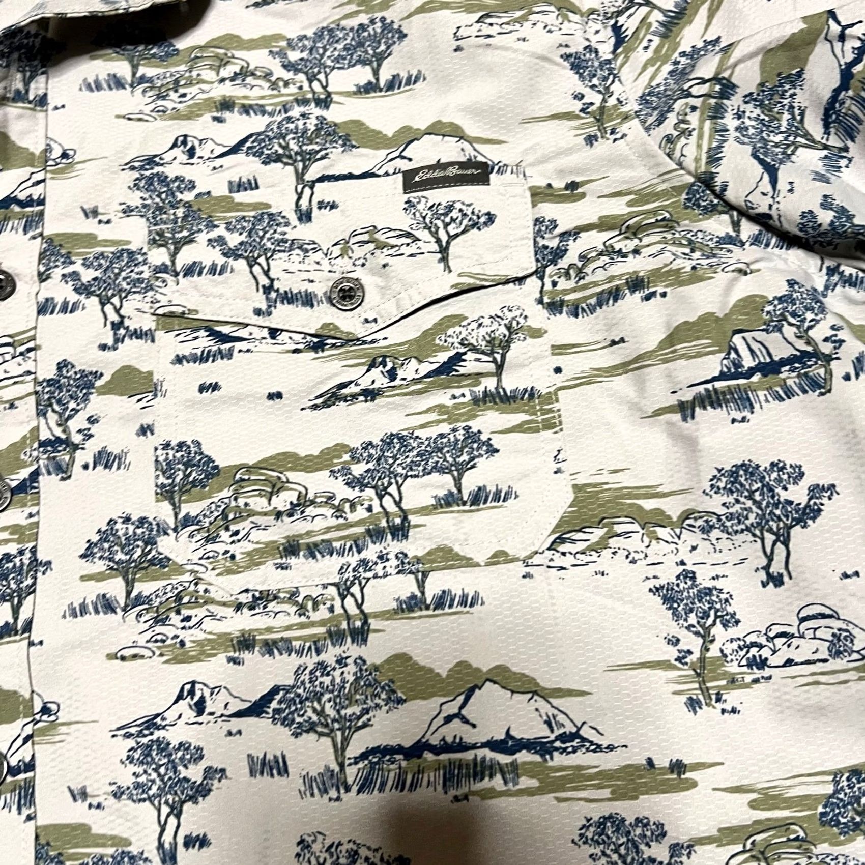 Eddie Bauer Eddie Bauer Shirt Mens XL Tall Outdoor Performance Fishing Tree All Over Print Size US XL / EU 56 / 4 - 2 Thumbnail