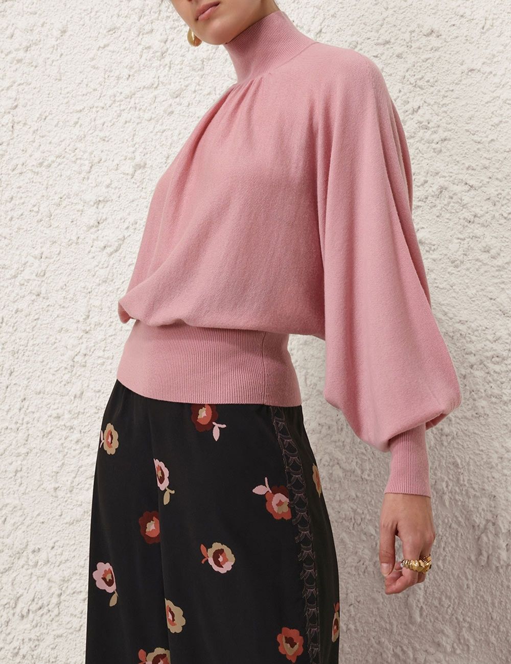 Zimmermann oc11z0825 Batwing Sweater in Dusty Pink Size M / US 6-8 / IT 42-44 - 5 Thumbnail