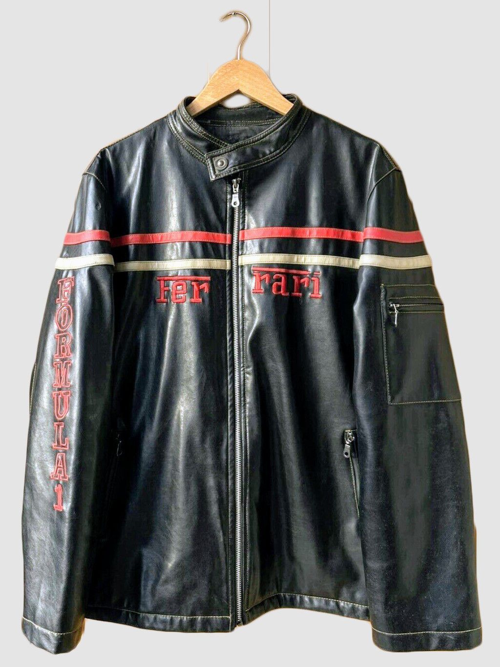 Ferrari 🖤 BLACK FERRARI 🖤 90s Leather Jacket Racing Streetwear ''L Size US L / EU 52-54 / 3 - 1 Thumbnail