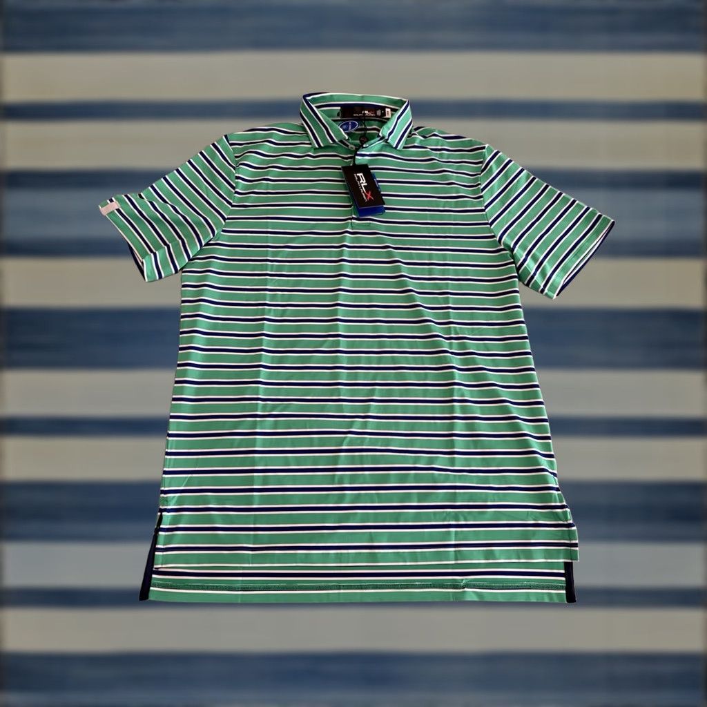 RLX Ralph Lauren RLX Ralph Lauren Green Striped Polo Shirt Mens M NWT Size US M / EU 48-50 / 2 - 1 Thumbnail