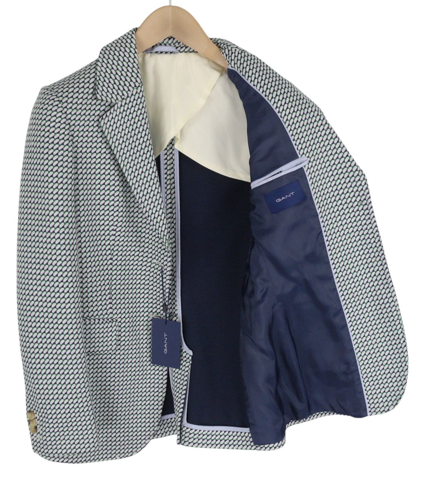 Gant GEO JERSEY EU34 Patterned Notch Half Lined Blazer 85536 Size XS / US 0-2 / IT 36-38 - 2 Thumbnail
