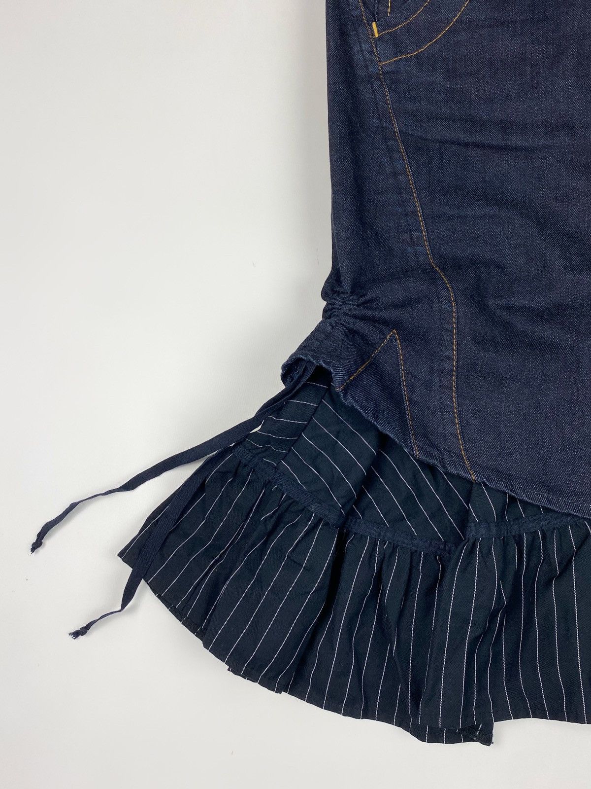 Vintage Y2K Vintage Geisha Jeans Denim Layered Midi Ruffle Skirt Size 32" / US 10 / IT 46 - 5 Thumbnail