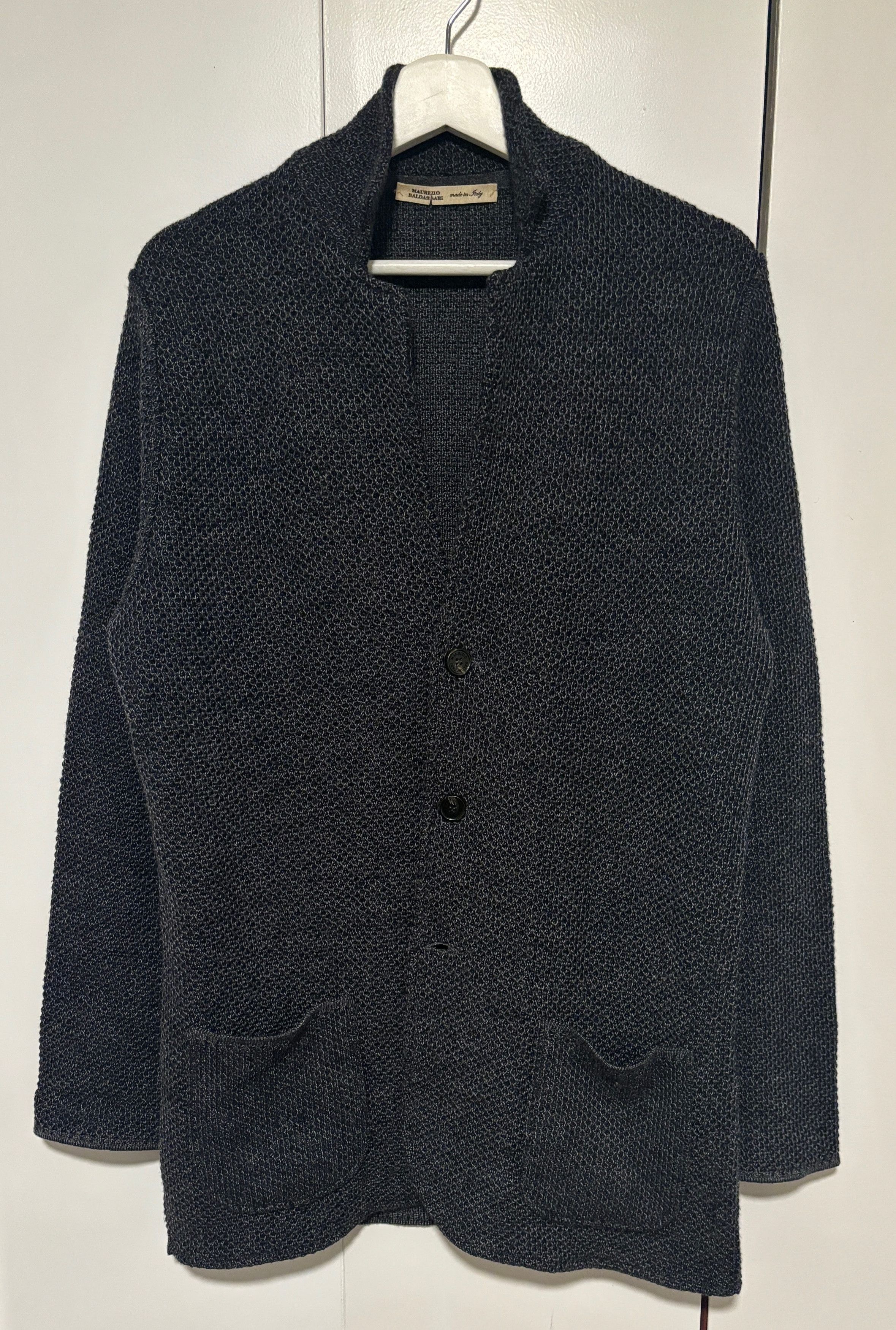 image of Maurizio Baldassari Blue Grey Sweater Jacket Swacket Cardigan/blazer 38-40, Men's (Size Medium)