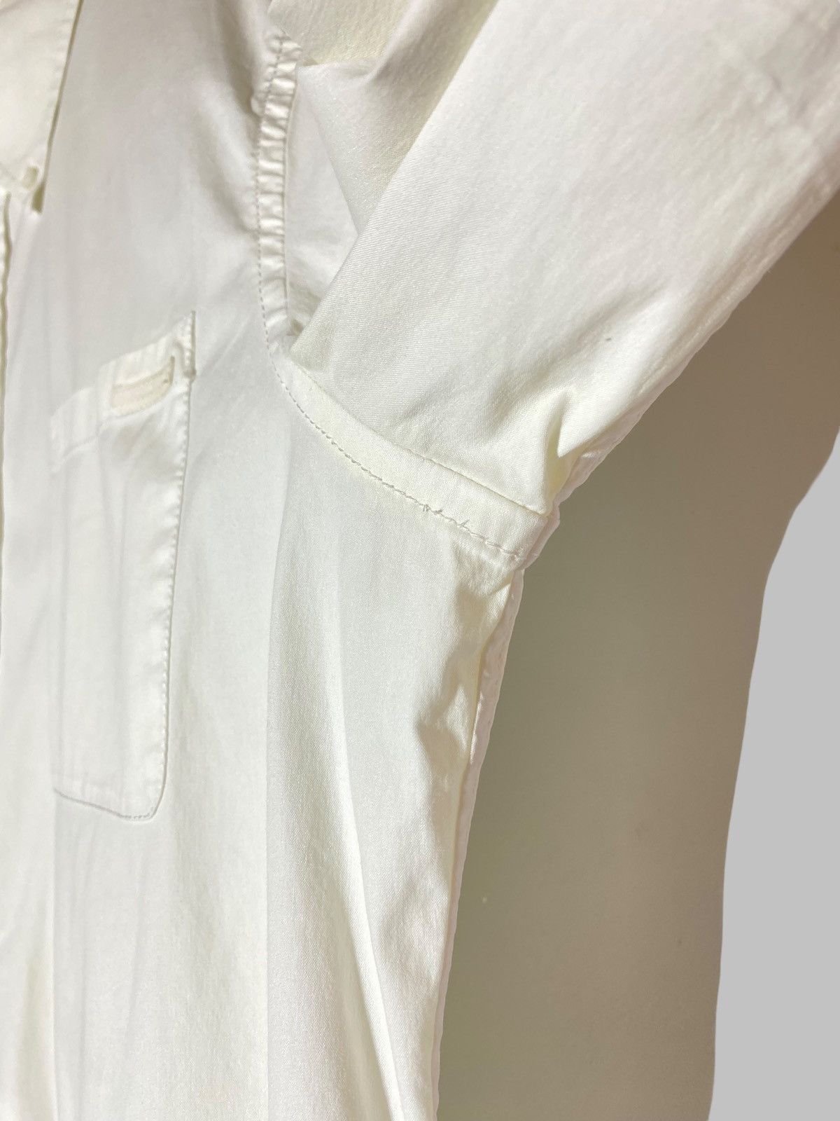 Prada Prada Tab Logo White Elastic Cotton Blend Pocket Shirt Size US M / EU 48-50 / 2 - 12 Thumbnail