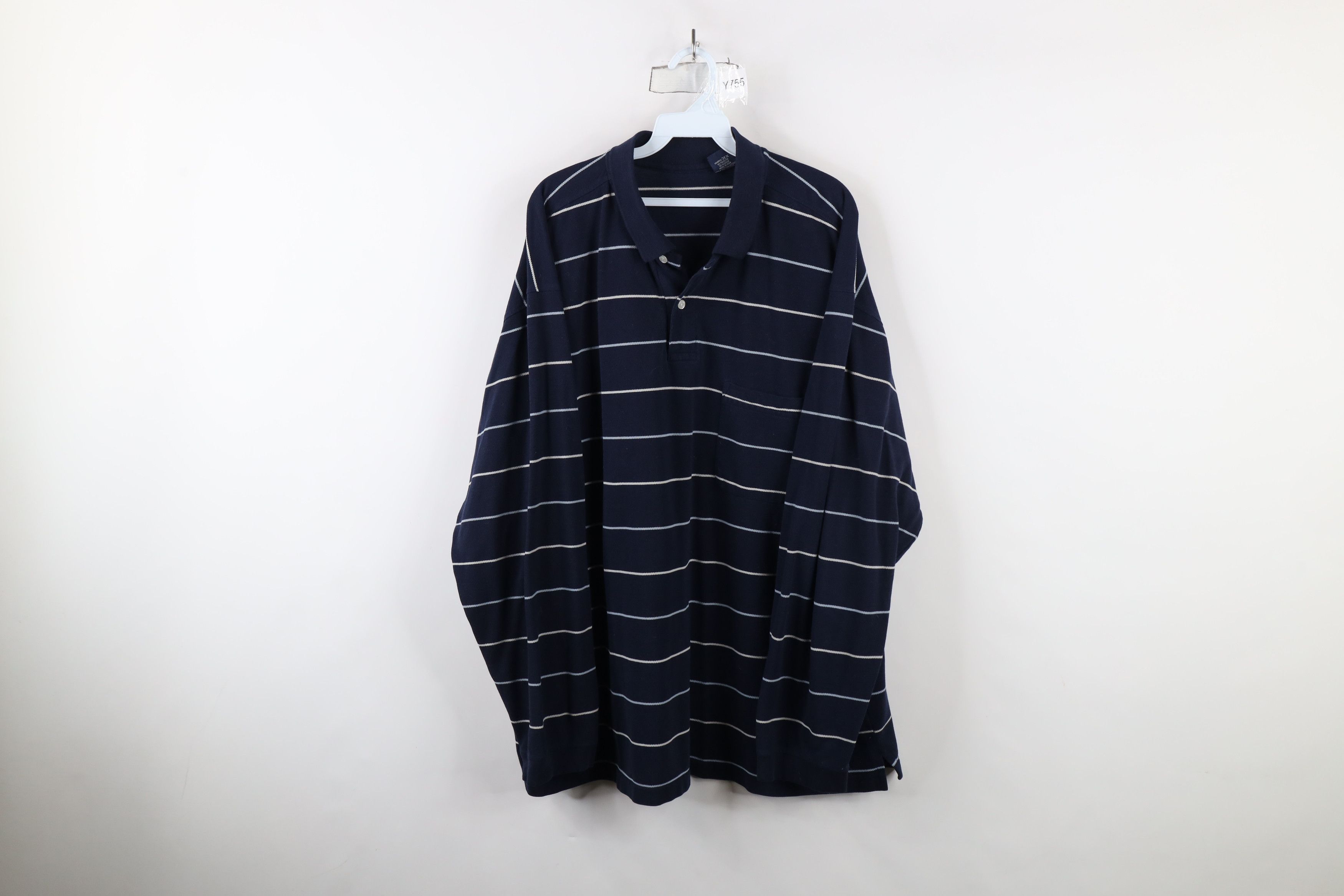 Vintage Vintage 90s Streetwear Long Sleeve Pocket Polo Shirt Blue Size US XXL / EU 58 / 5 - 1 Thumbnail