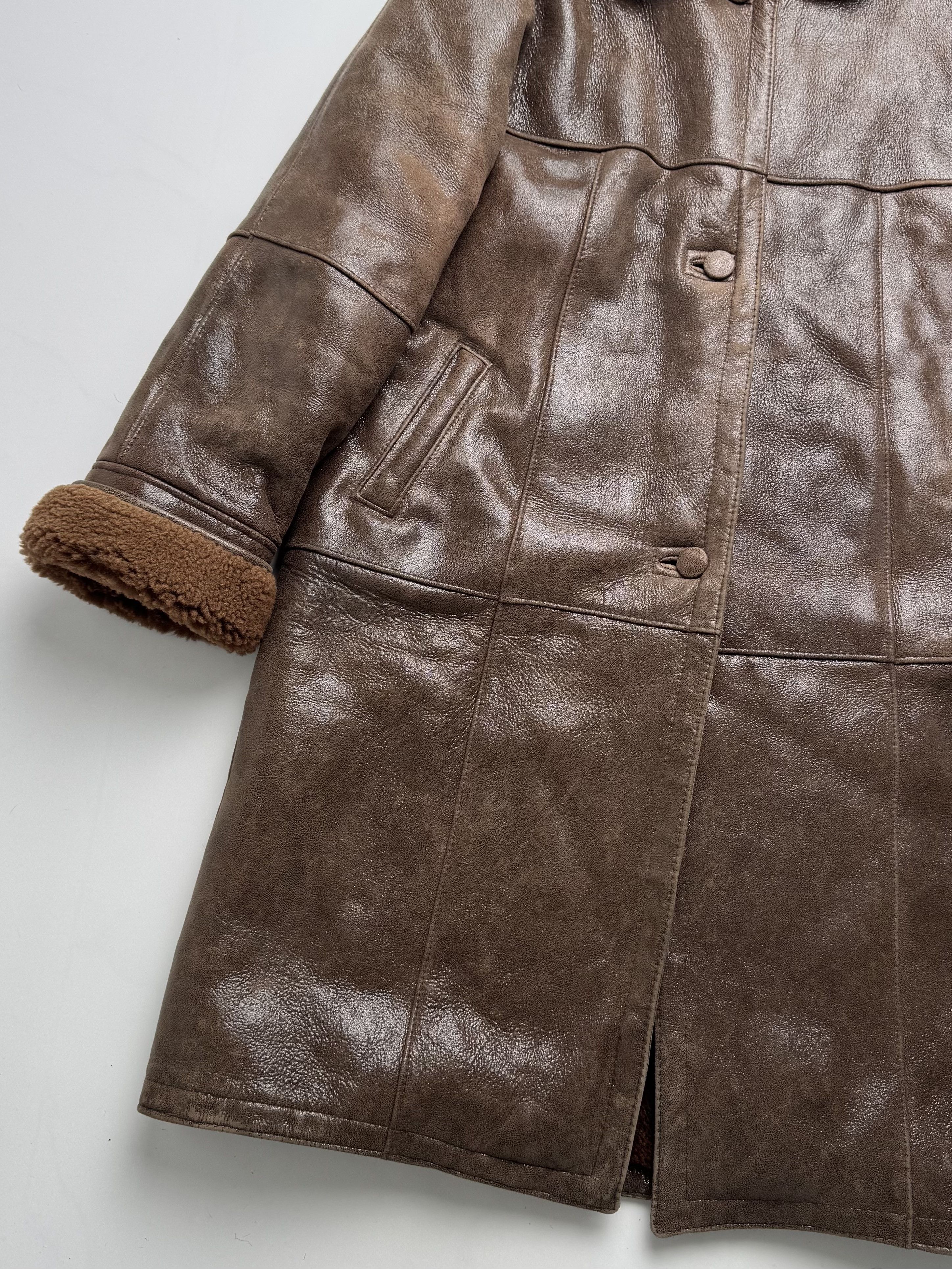 Vintage Vintage Glittered Real Sheepskin Coat B8(V410)E2 Size XL / US 12-14 / IT 48-50 - 3 Thumbnail