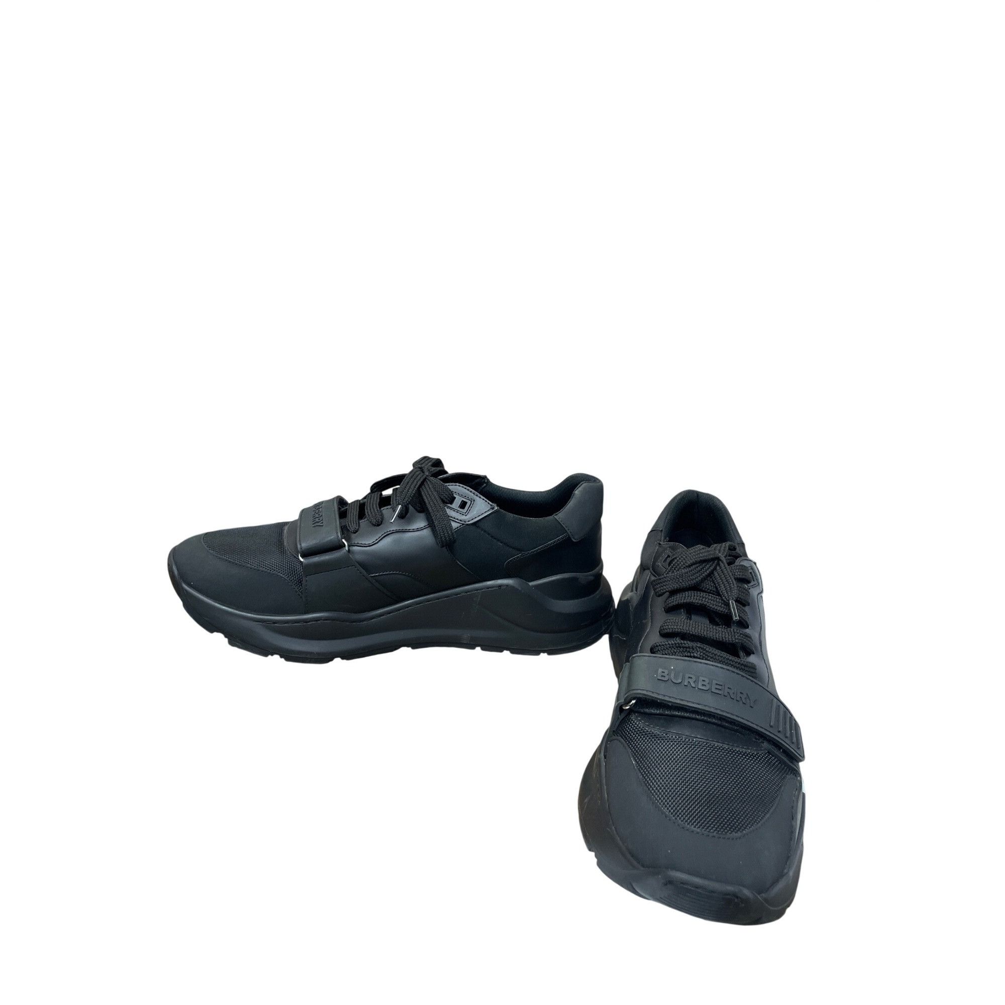 Burberry Burberry Auth Mens Black Kingdom Leather Hook loop Mesh Snea Size US 13 / EU 46 - 2 Thumbnail