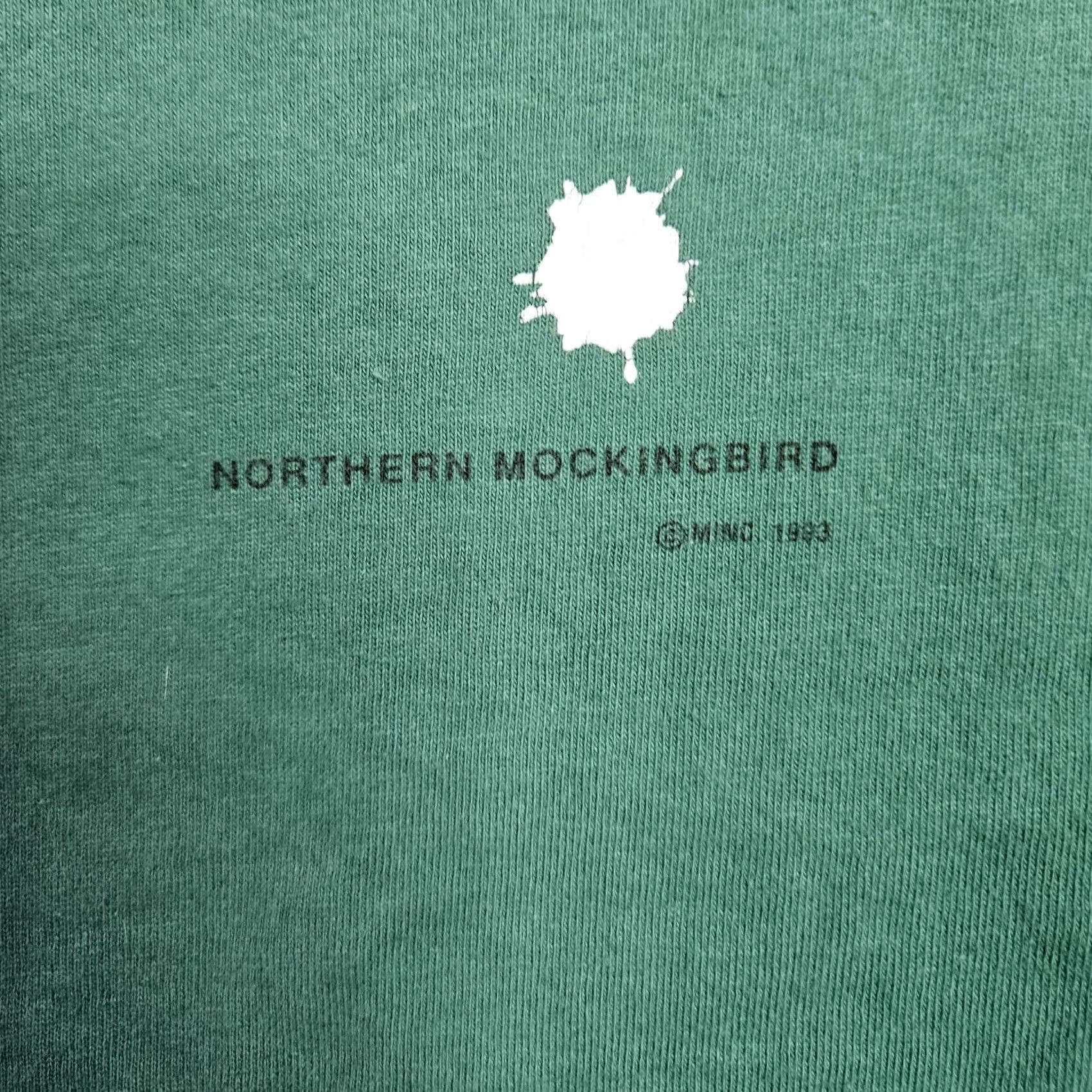 Vintage Oneita VTG 90s Bird Poop Graphic Short Sleeve Tee Men's XL Size Regular Green Cotton T-Shirt Size US 31 - 4 Thumbnail