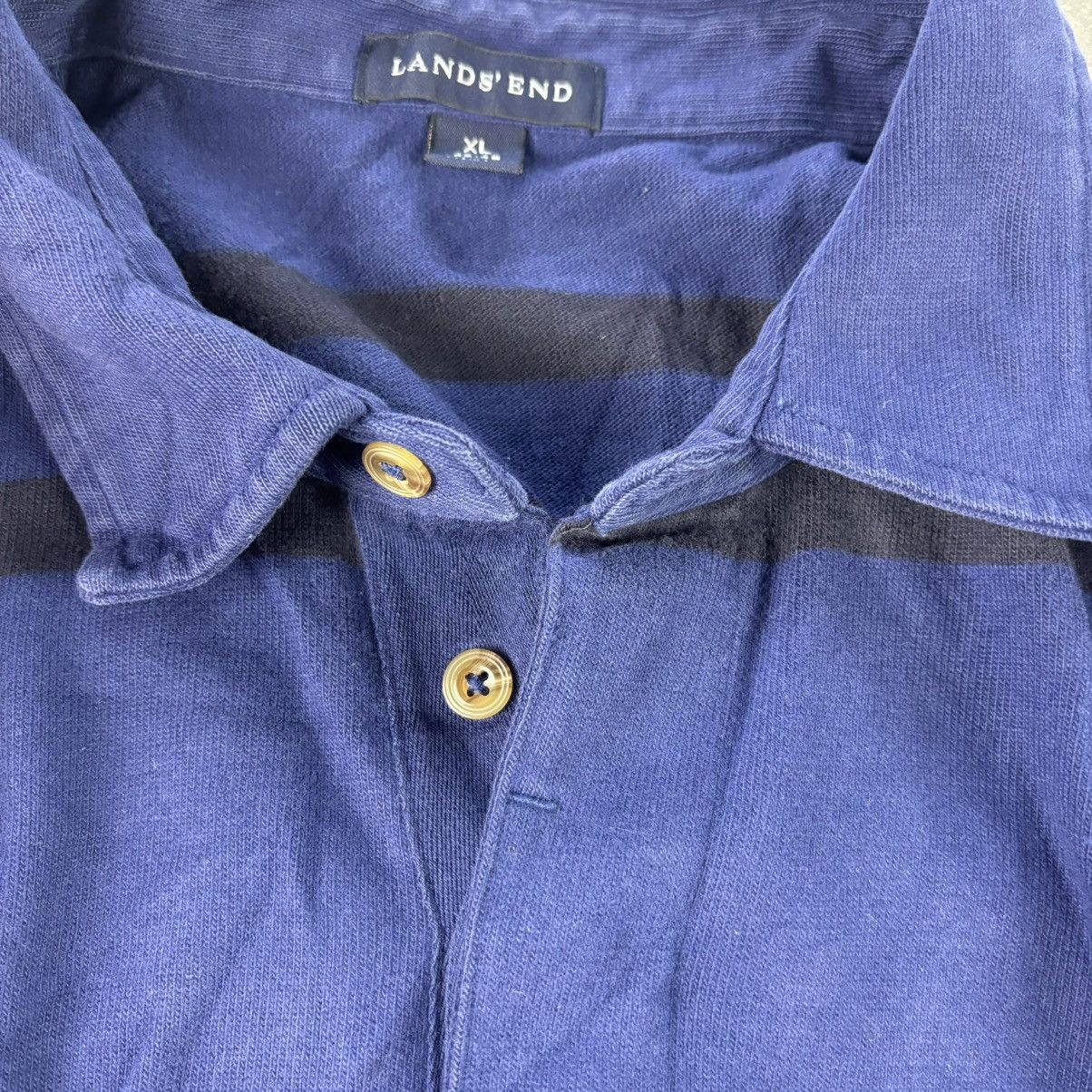 Lands' End Lands end purple with black stripes long sleeve polo Size US XL / EU 56 / 4 - 2 Thumbnail