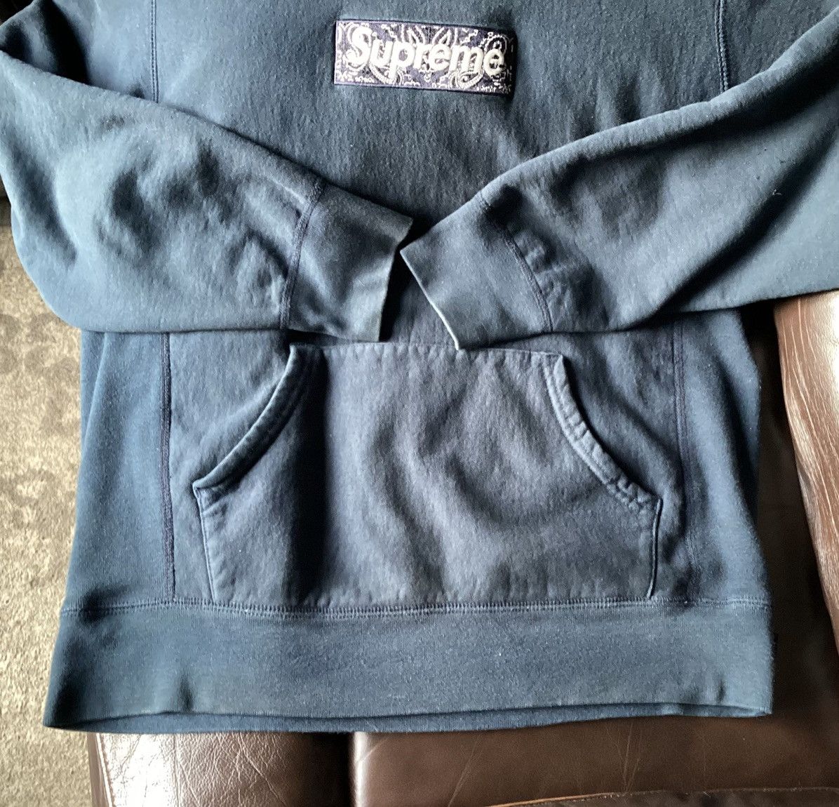 Supreme Navy Supreme Banada Box Logo Hoodie Size US M / EU 48-50 / 2 - 3 Thumbnail