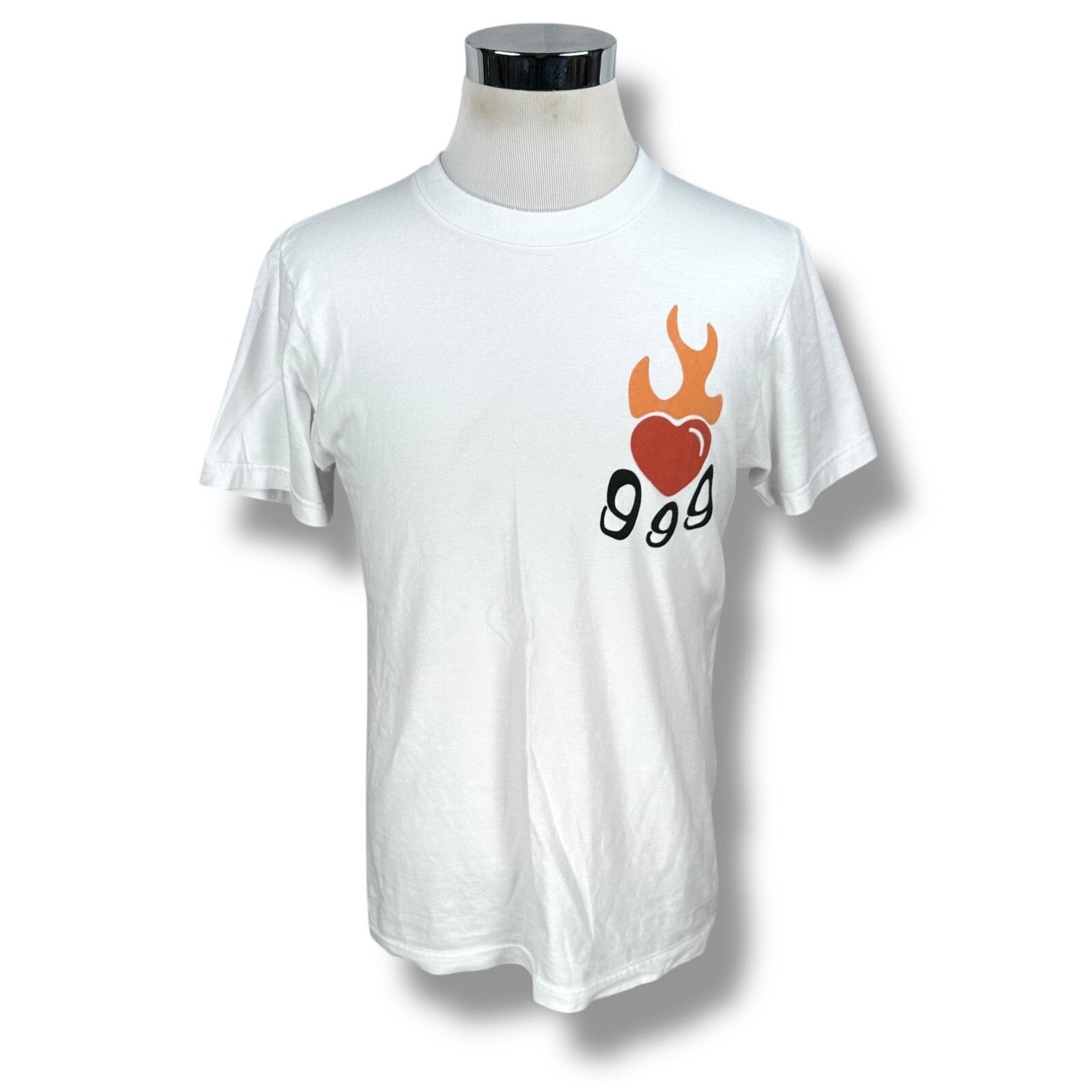 Juice Wrld 999 Burning Hearts Club T-Shirt Medium White