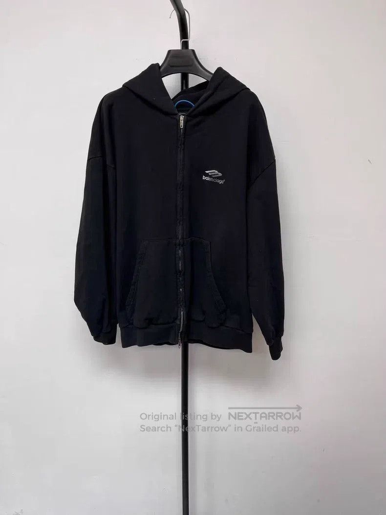Balenciaga Zip-up hooded long-sleeve sweatshirt