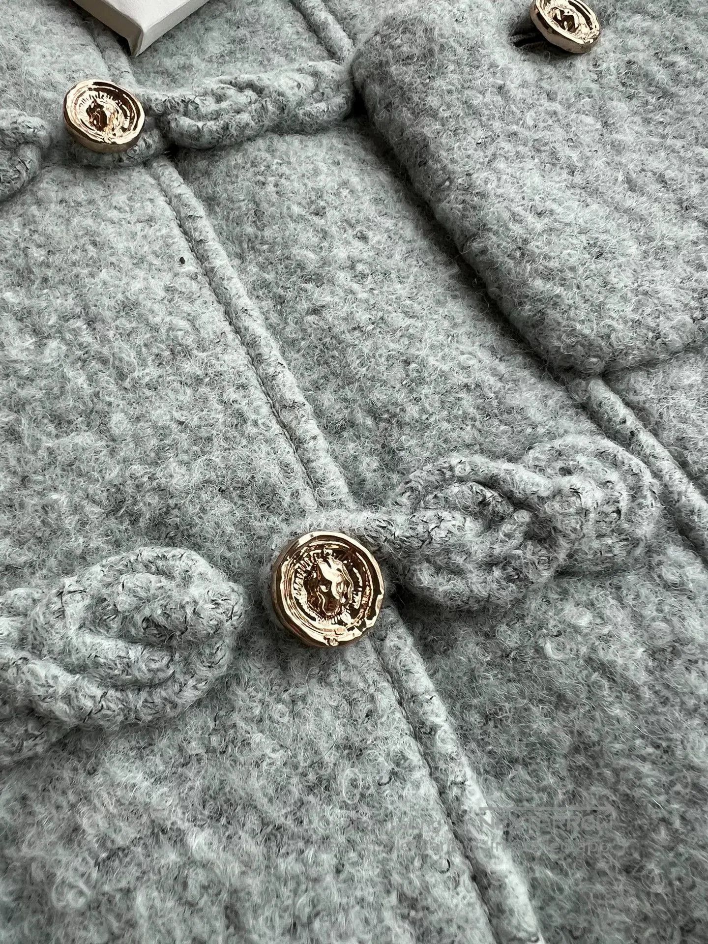 Chanel Chanel 25A Gray Hooded Coat with Frog Buttons. Size US M / EU 48-50 / 2 - 6 Thumbnail