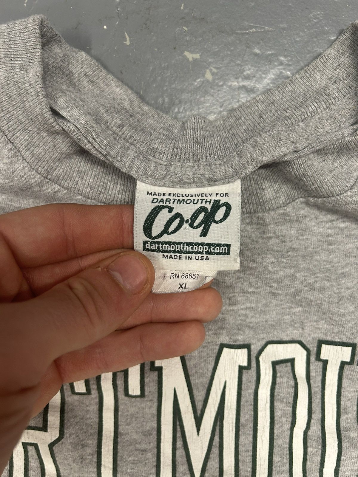 Vintage Crazy Vintage 90s Essential Grey Dartmouth Script T-Shirt Size US XL / EU 56 / 4 - 3 Thumbnail